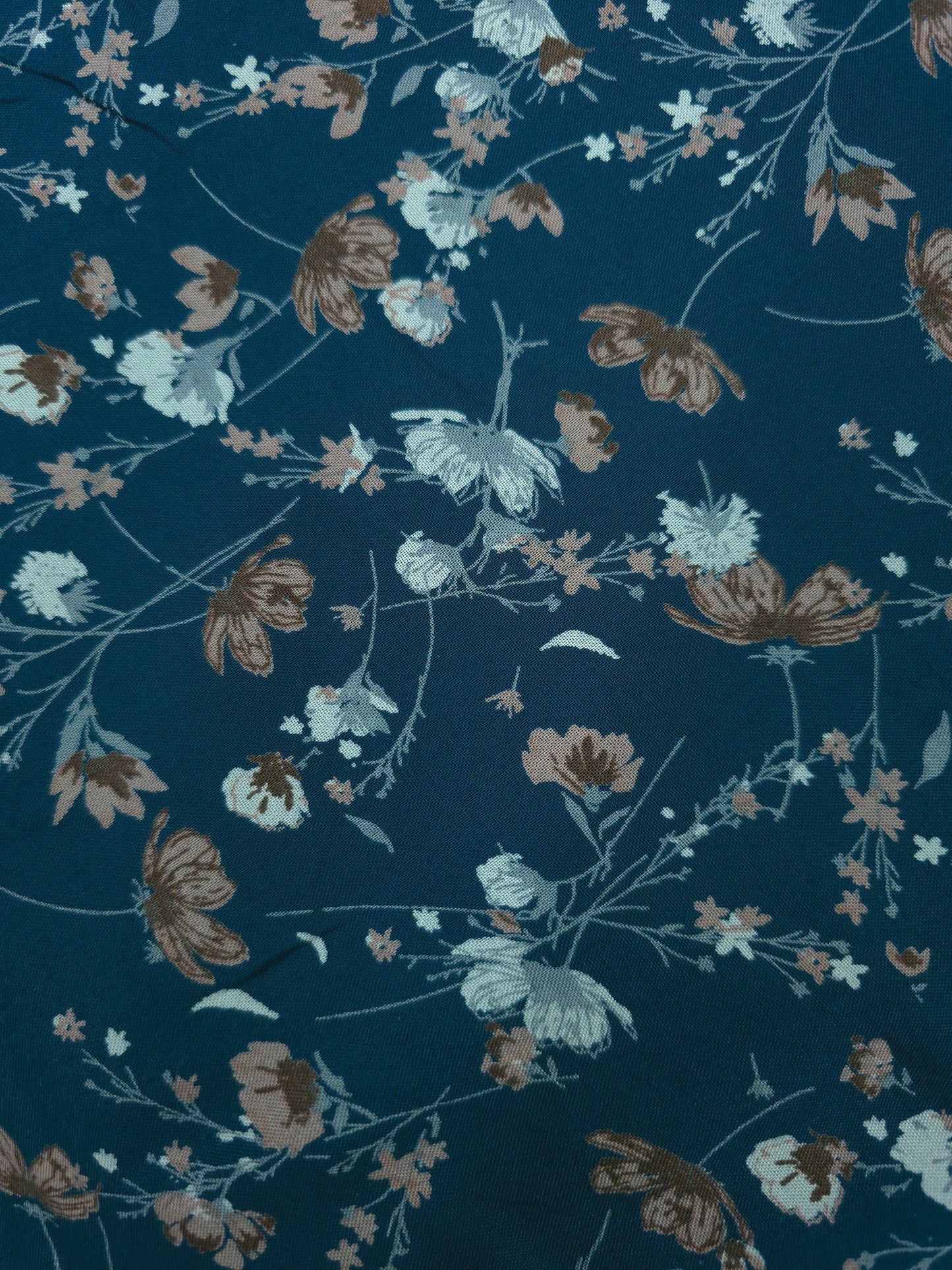 Tropical printed reyon fabric in blue shade DRM-033 **ready to dispatch**