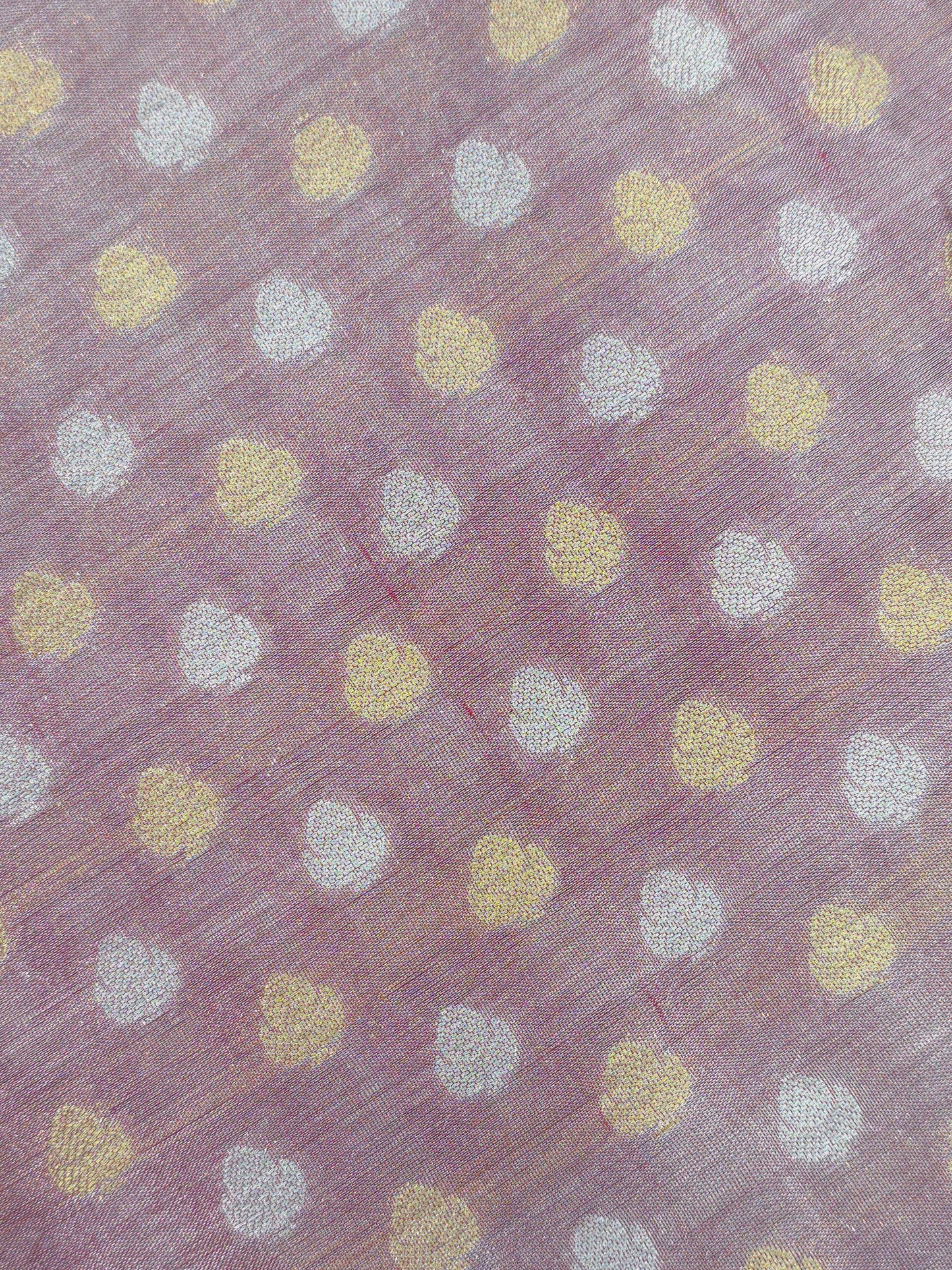 Tissue fabric with silver and golden buttas in pastel shade DRM-047 **ready to dispatch**