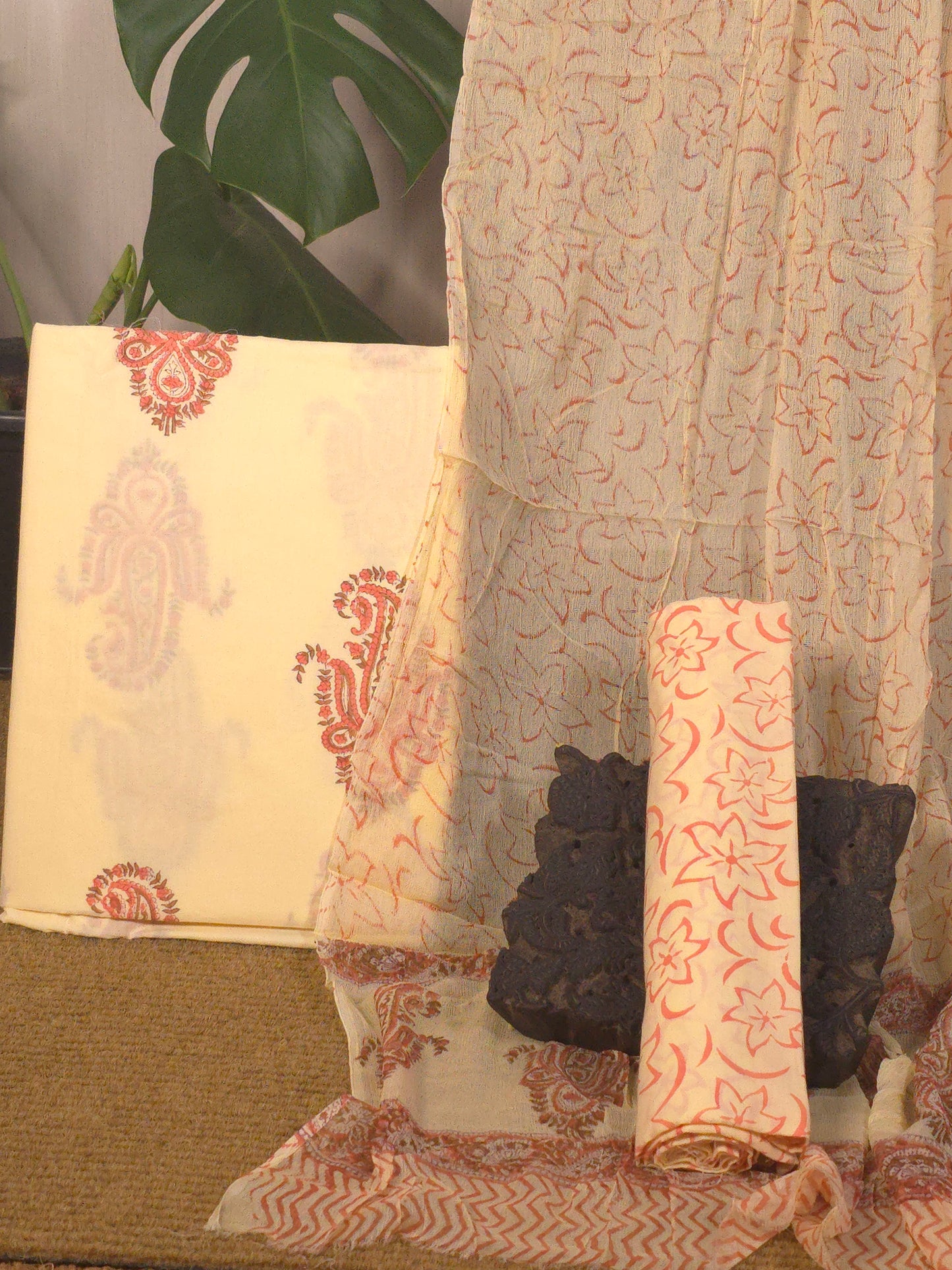 Pure cotton Suit with chiffon dupatta USS-038 **ready to dispatch**