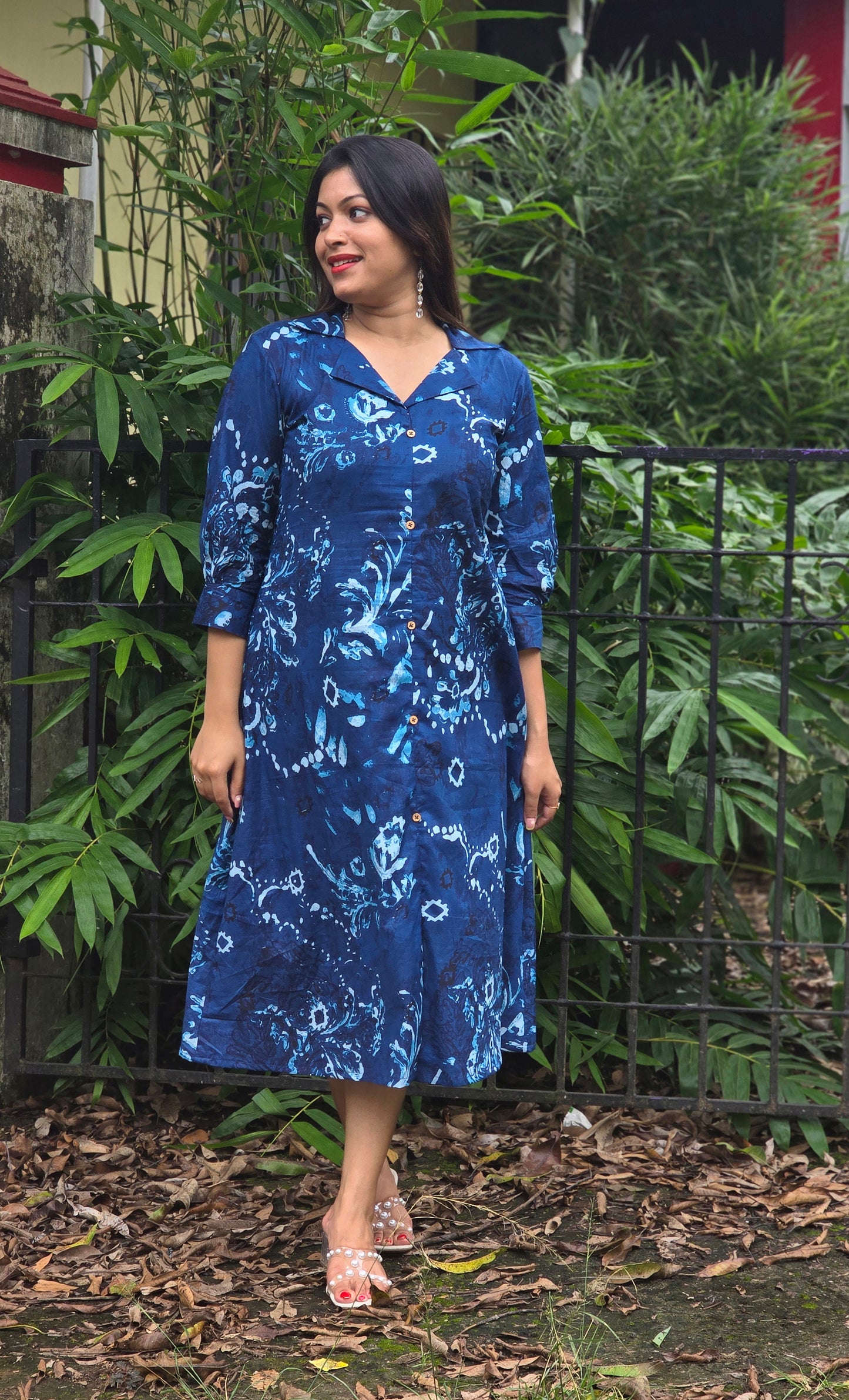 Blue printed cotton kurti/dress MBS-669 **ready to dispatch**