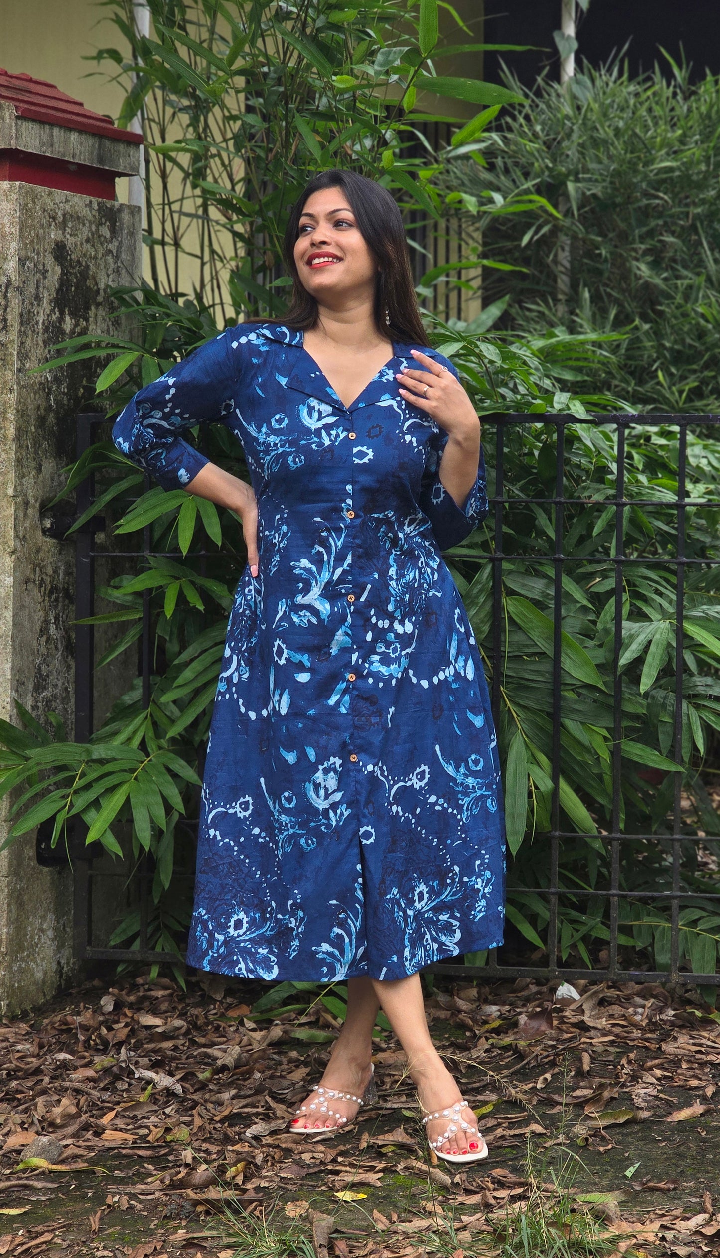 Blue printed cotton kurti/dress MBS-669 **ready to dispatch**
