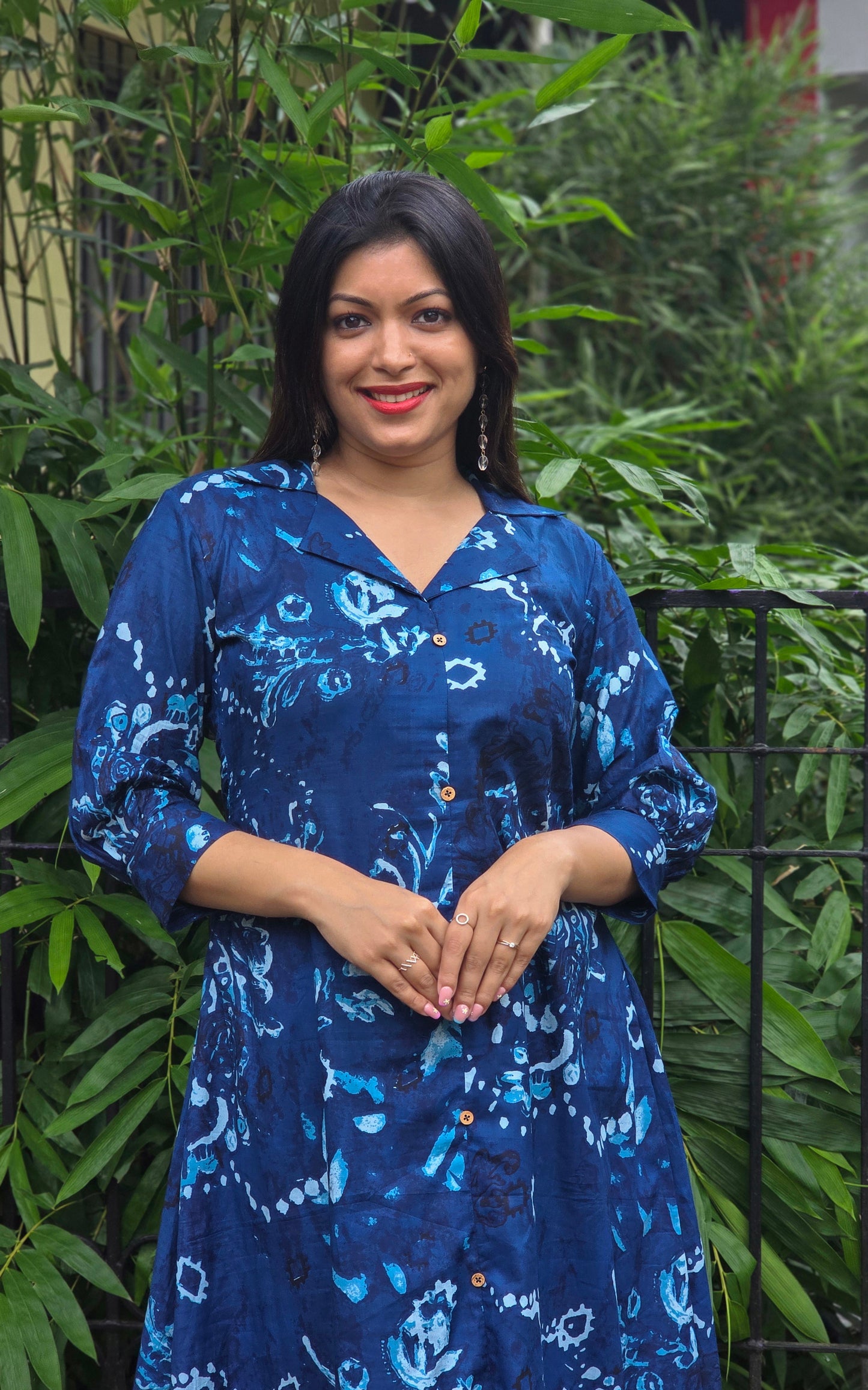 Blue printed cotton kurti/dress MBS-669 **ready to dispatch**