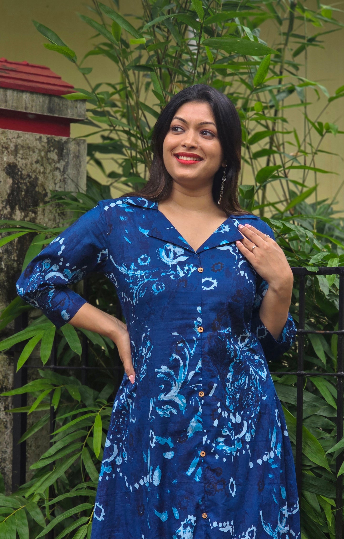 Blue printed cotton kurti/dress MBS-669 **ready to dispatch**