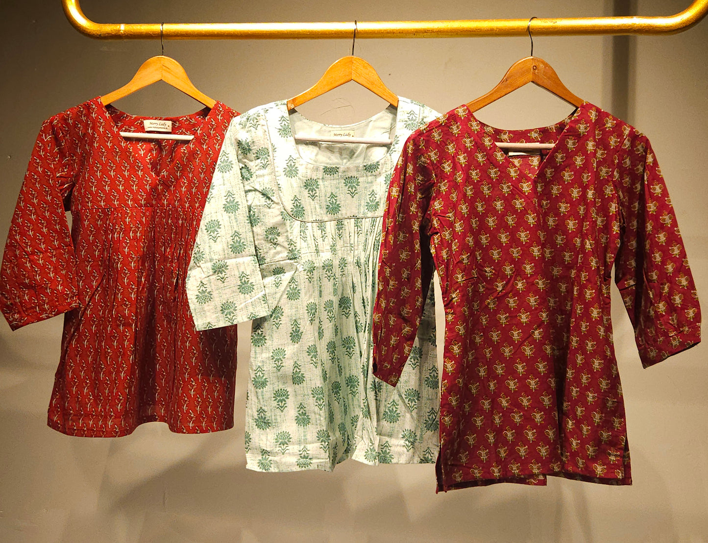 Casual indo western soft cotton tops ( pack of 3) MBS-759 ** Ready to dispatch **