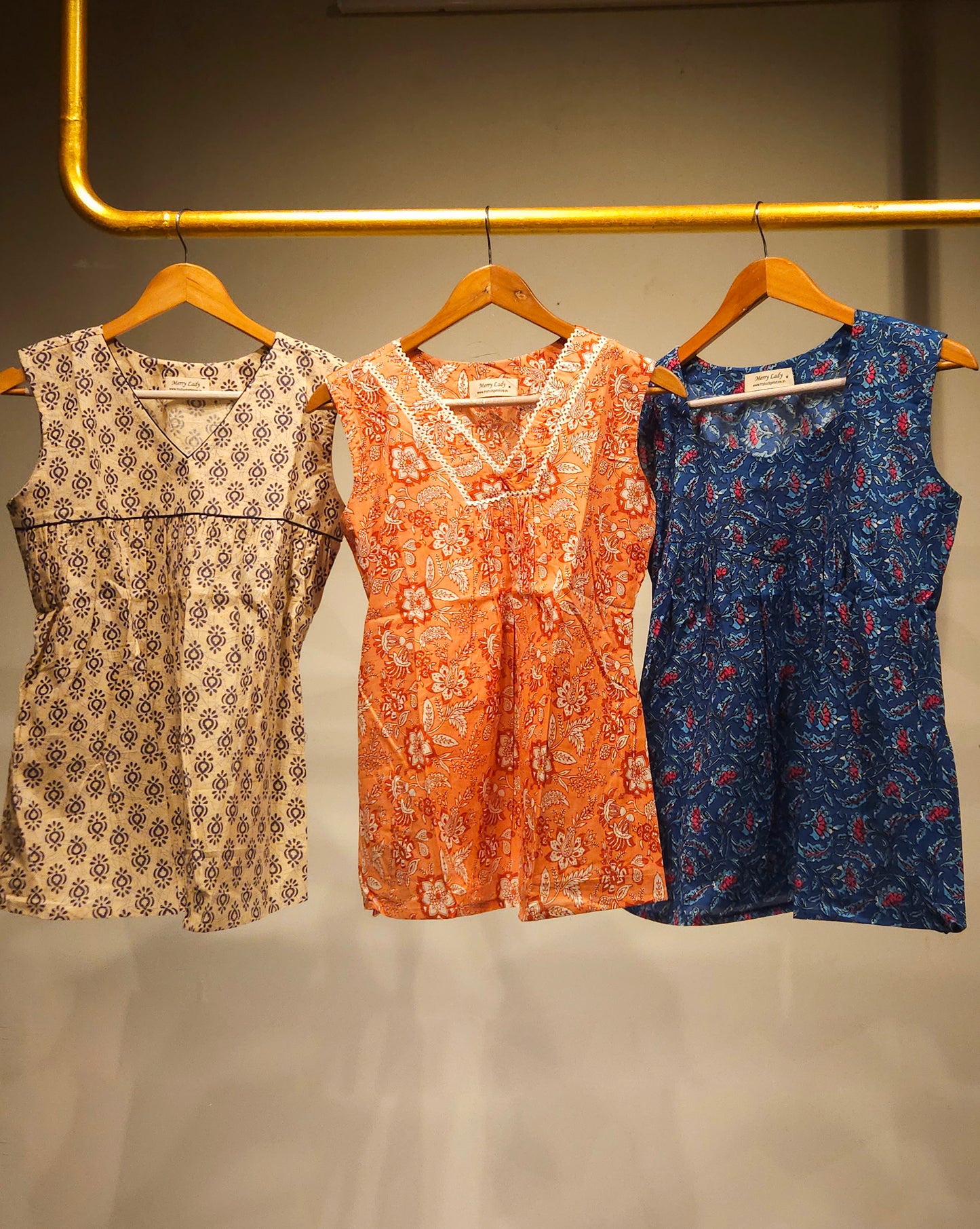 Casual indo western soft cotton tops ( pack of 3) MBS-760 ** Ready to dispatch **