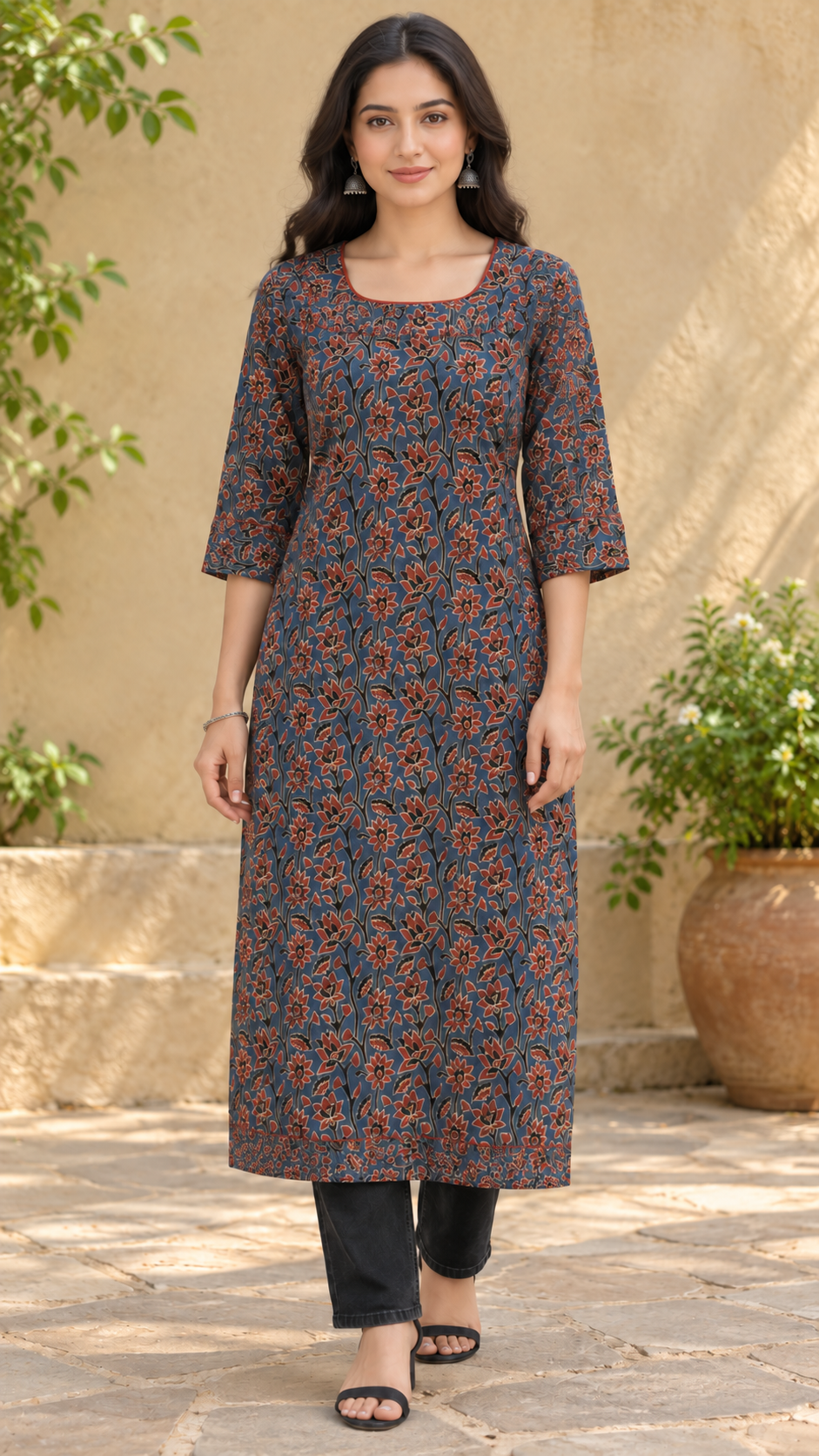 Blue Printed cotton Kurti MBS-1205 **last piece sale**