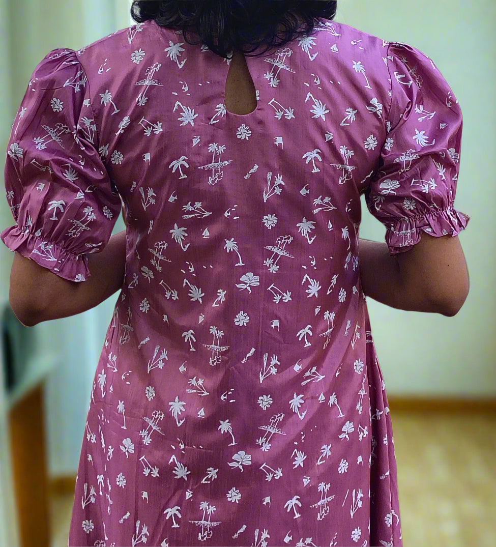 Satin crepe Aline kurti/dress in onion pink shade MBS- 572 *** ready to dispatch ***