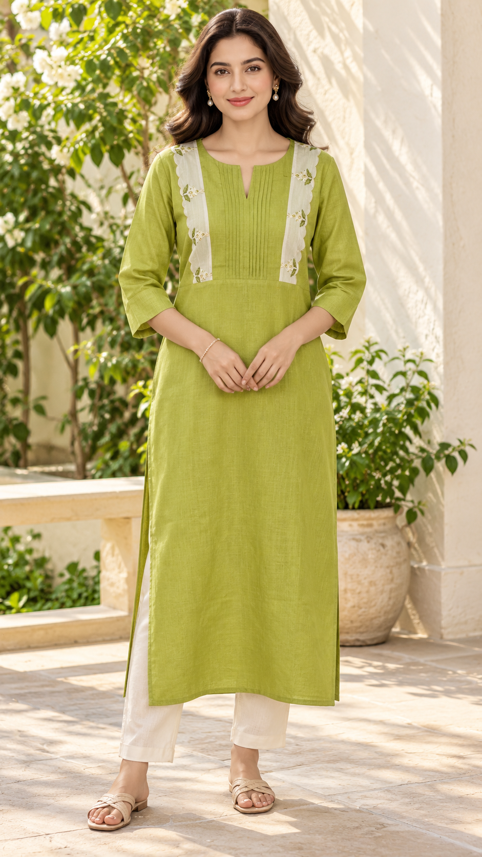 Sheen green flex slitted kurti MBS-1368 **last piece sale**