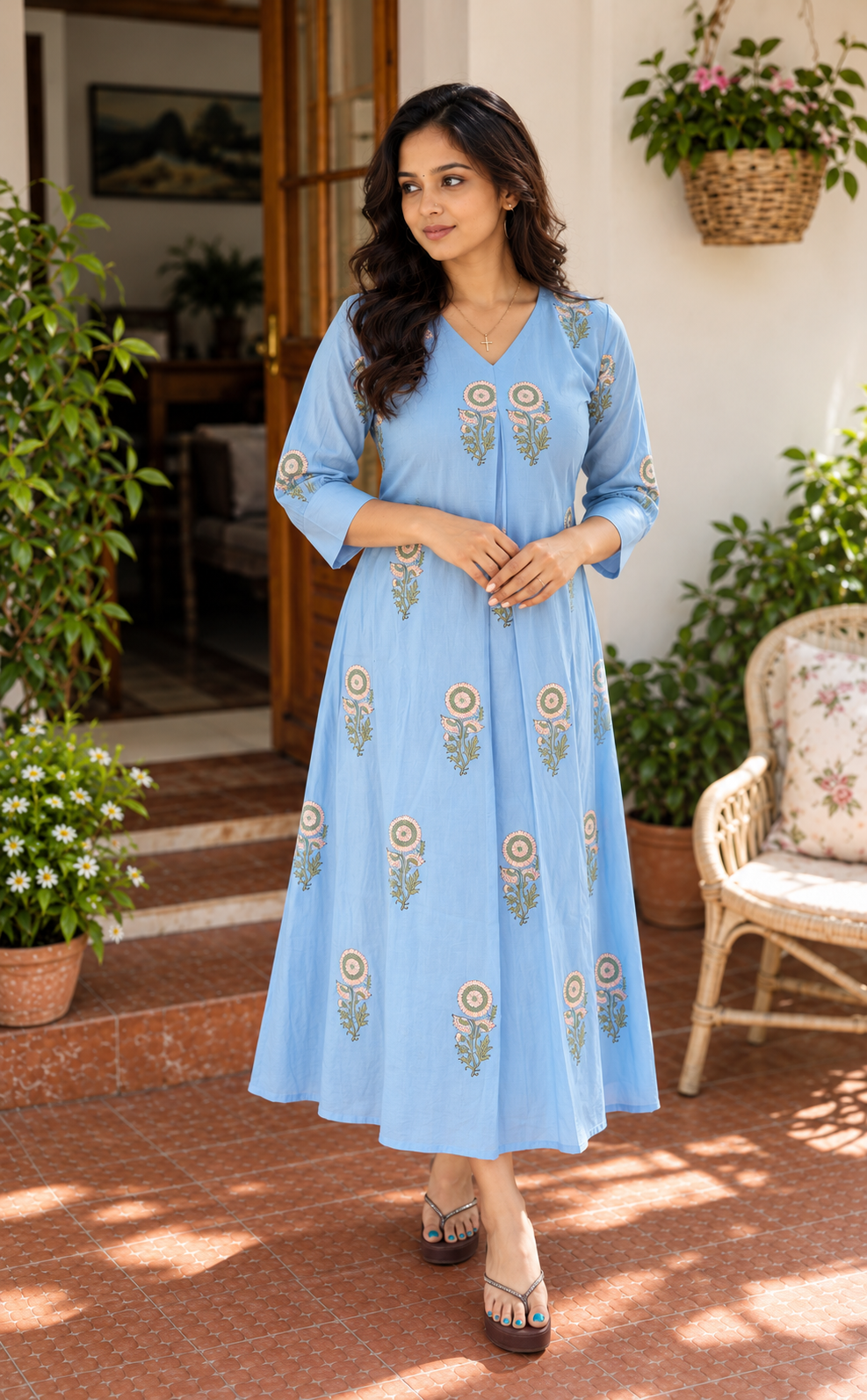 Blue Printed soft cotton Kurti MBS-1522 **Ready to dispatch**