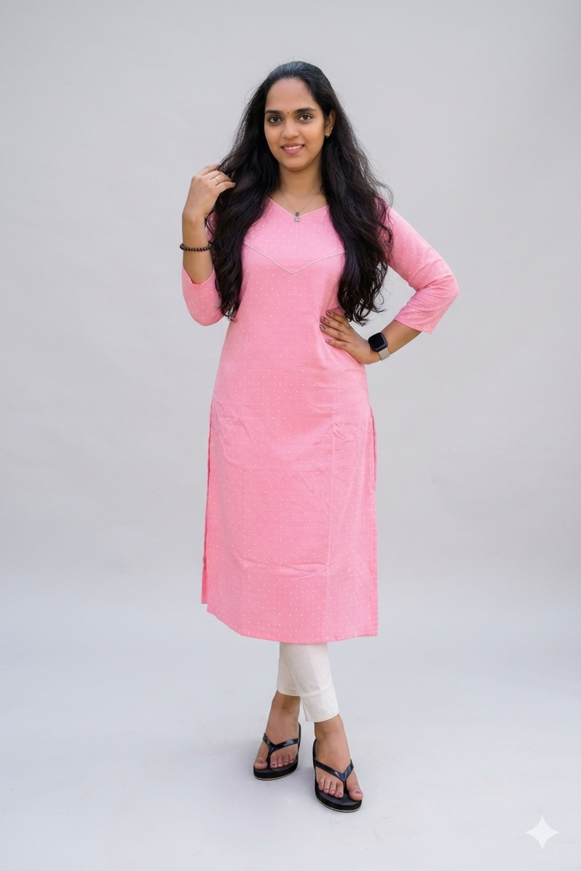 Pink shaded soft corduroy slitted kurti MBS-857 **Ready to dispatch**