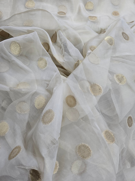 Soft organza fabric with golden buttas DRM-001 **ready to dispatch**