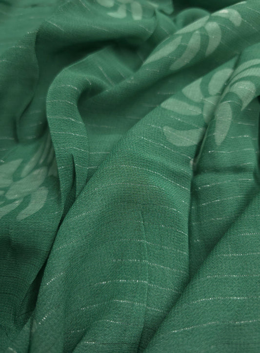 silver lurex georgette material in pastel green shade DRM-004 **ready to dispatch**