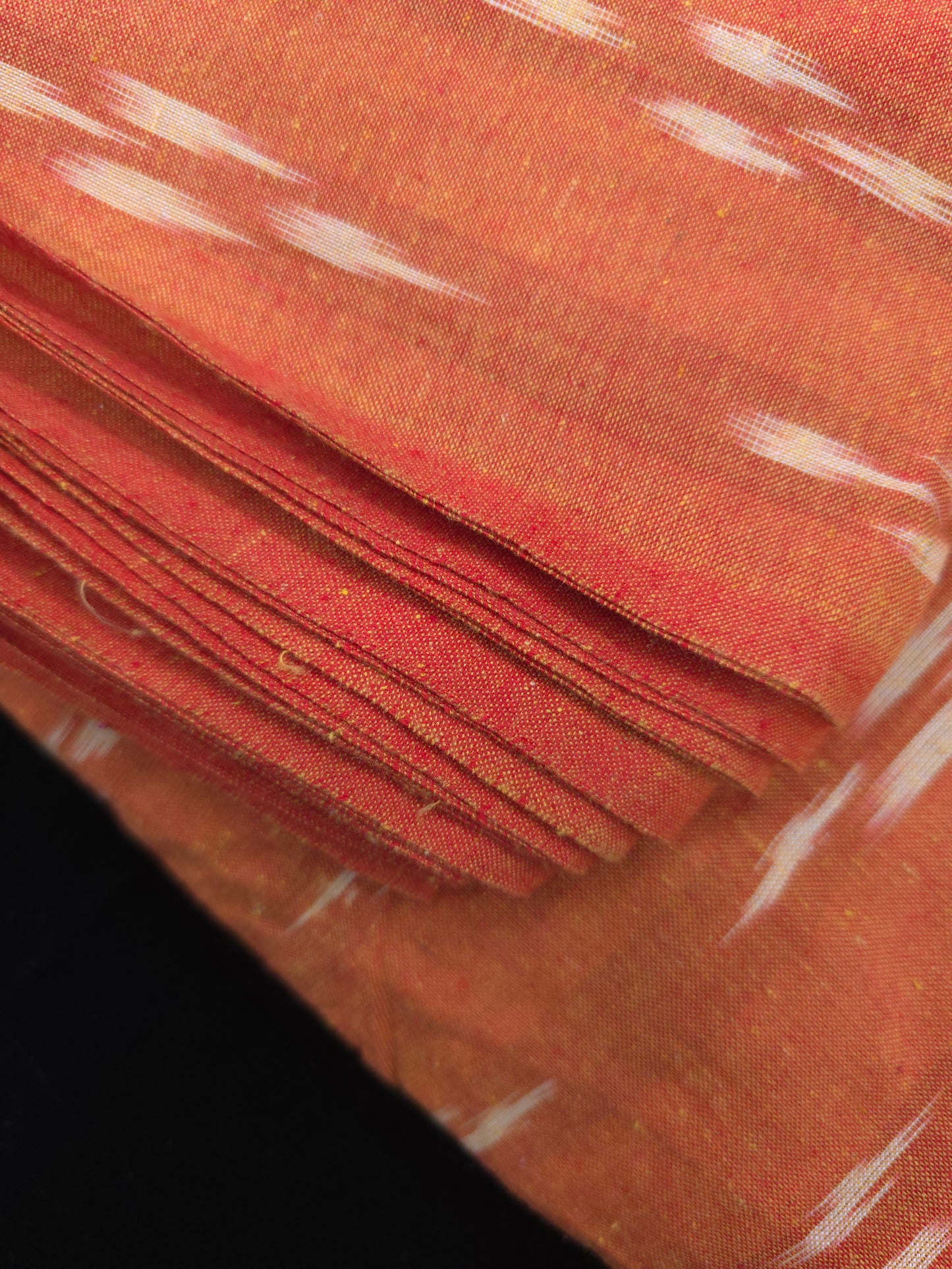 Orange ikkat material DRM-008  **ready to dispatch**