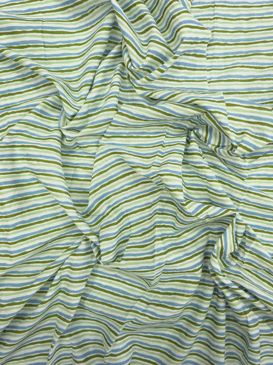 Multicoloured stripe printed cotton fabric DRM-030 **ready to dispatch**