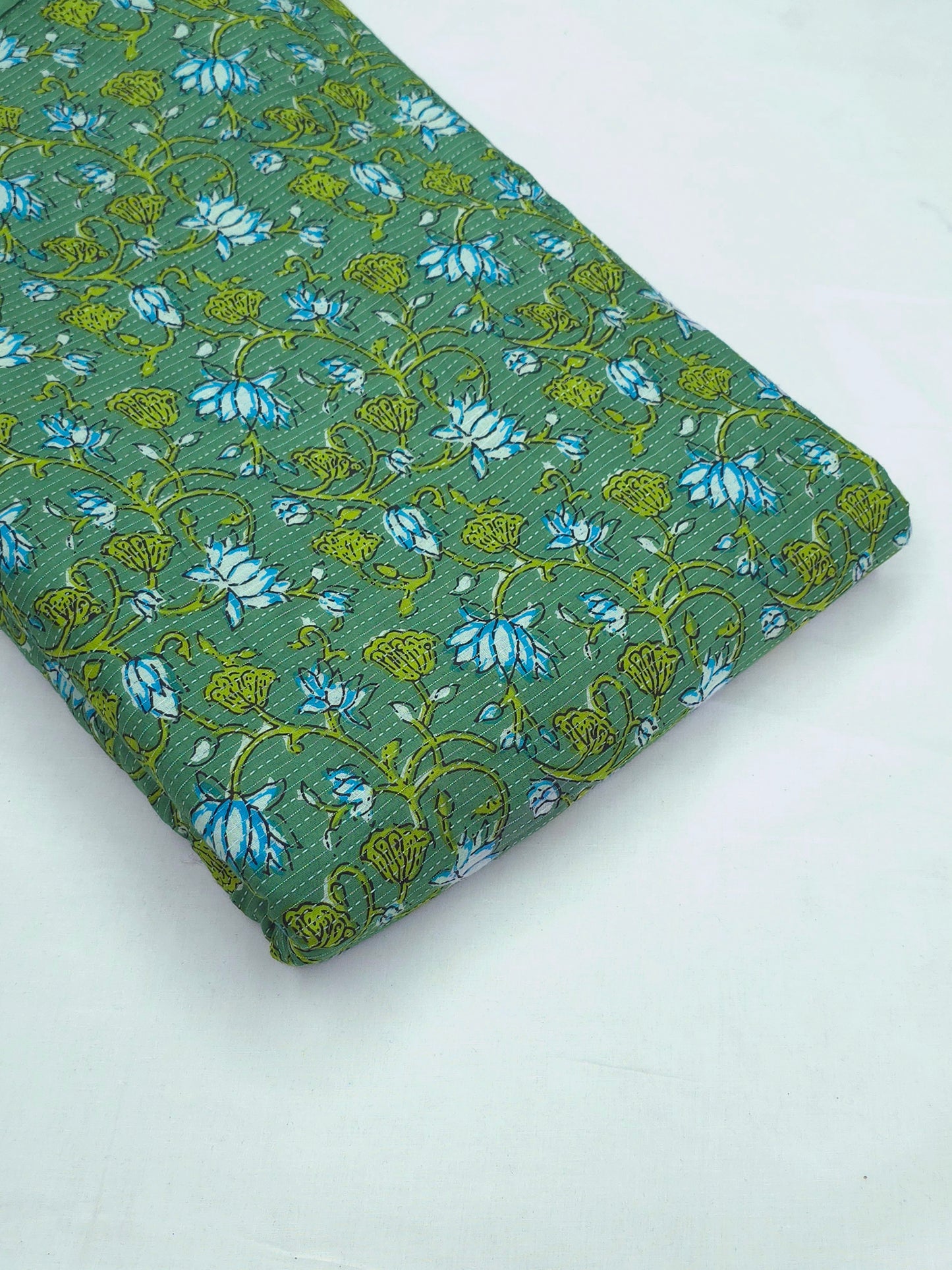 Tropical printed kata cotton fabric in green shade DMS-031 **ready to dispatch**