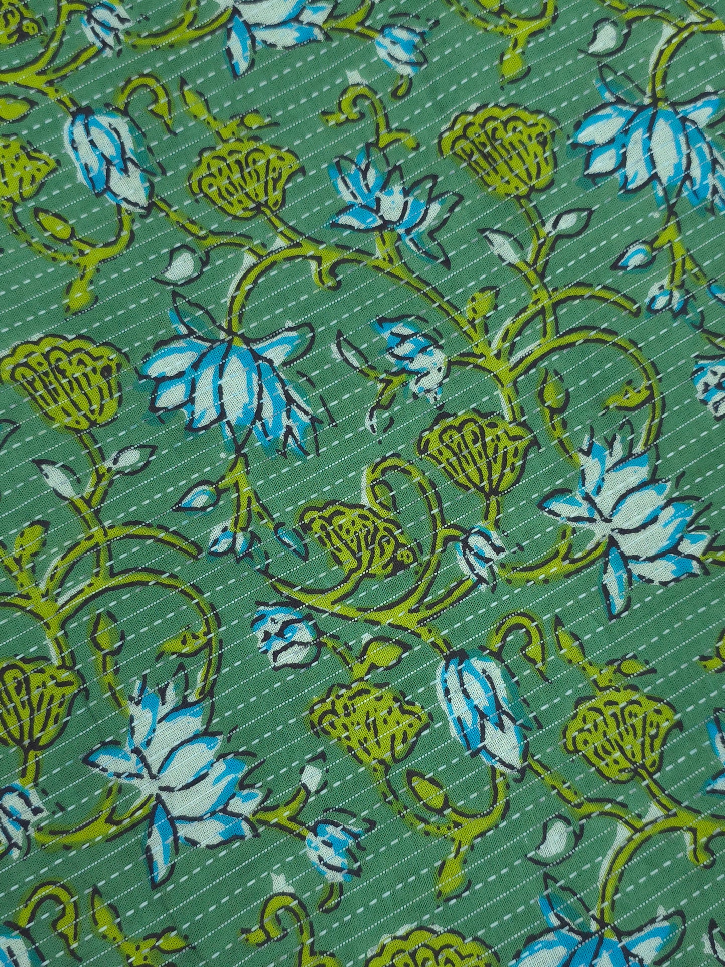 Tropical printed kata cotton fabric in green shade DMS-031 **ready to dispatch**