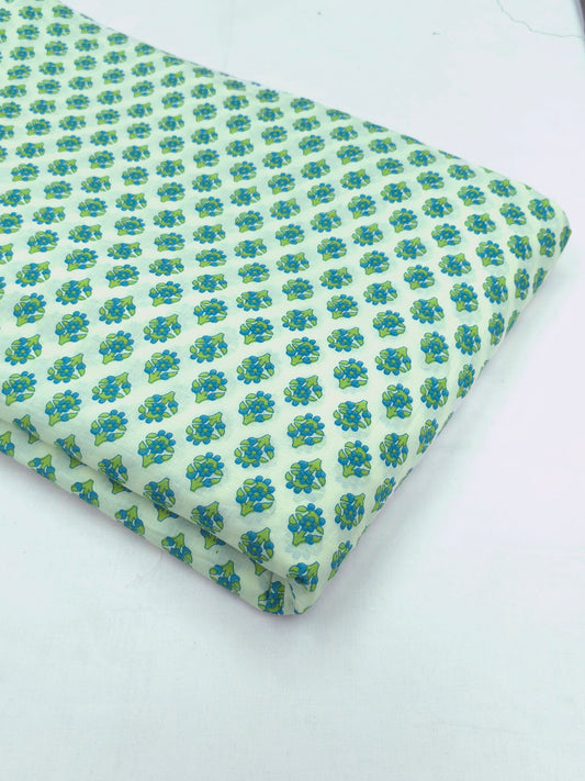 Floral printed soft cotton Jaipur fabric in green palette **ready to dispatch**