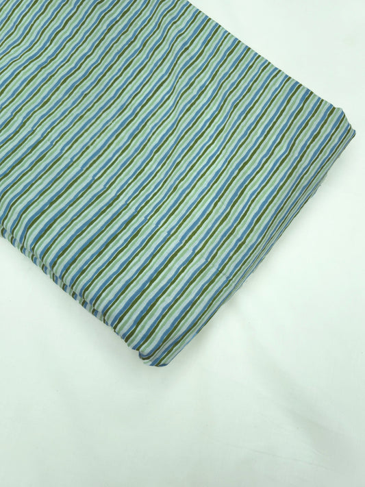 Multicoloured stripe printed cotton fabric DRM-030 **ready to dispatch**