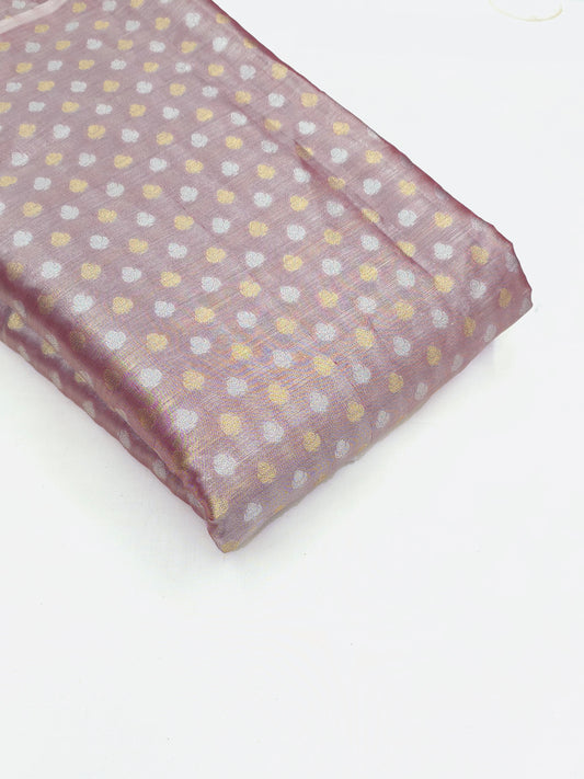 Tissue fabric with silver and golden buttas in pastel shade DRM-047 **ready to dispatch**