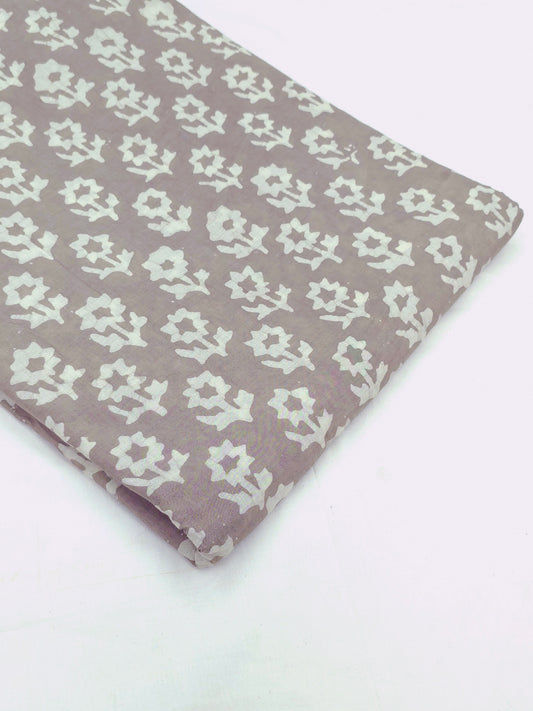 Block printed cotton fabric with hacoba border DRM-0131 **ready to dispatch**