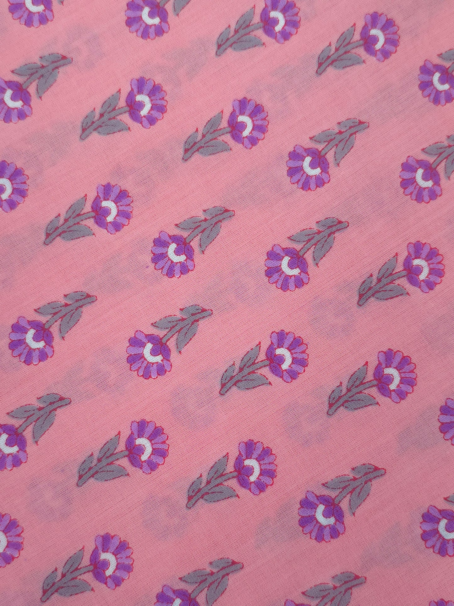 Cambric cotton Printed Fabric in pink shade  DRM-0151 **ready to dispatch**