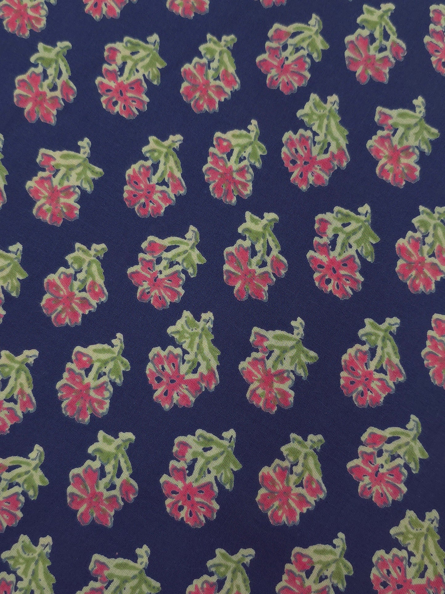 Cotton Cambric Discharge Printed Fabric in blue colour  DRM-0147 **ready to dispatch**