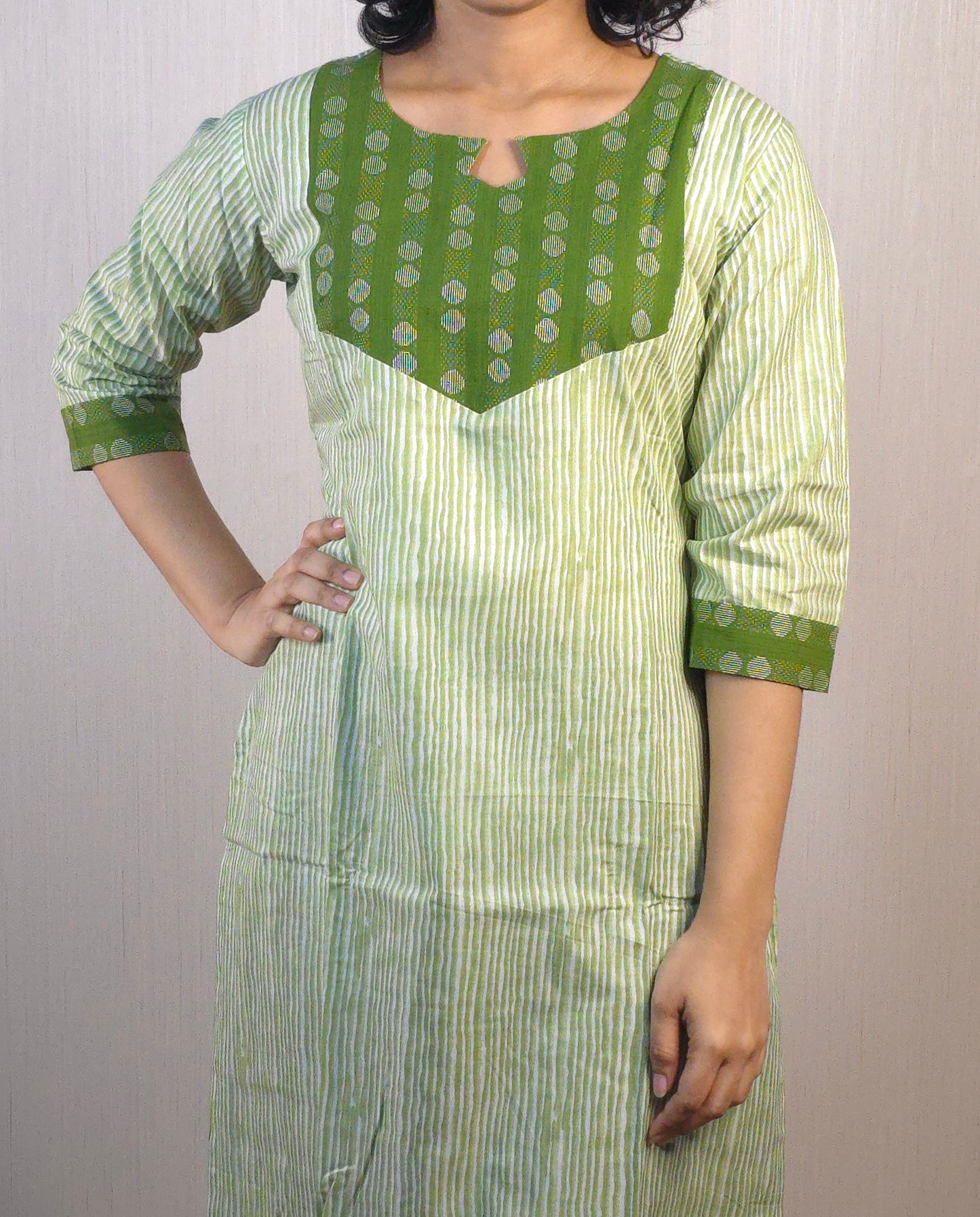 Green stripped soft cotton kurti MBS-524 **ready to dispatch**