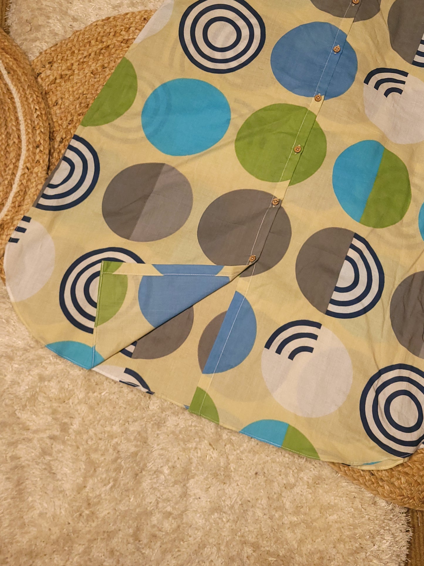 Multicolour polka dot printed cotton shirt dress MBS-824 ** ready to dispatch **