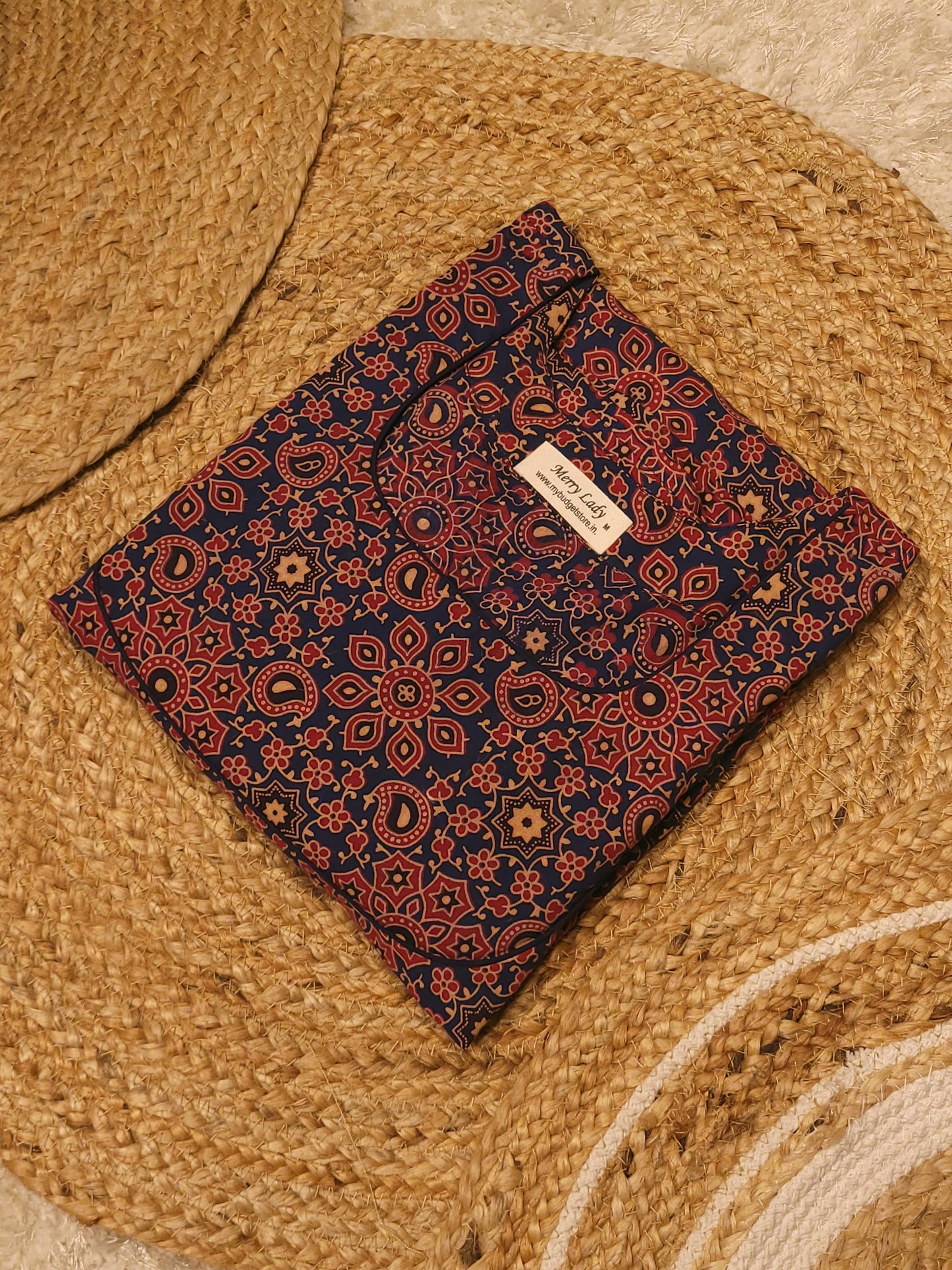 Cotton printed kurti with piping detailed yoke MBS-827 ** ready to dispatch**