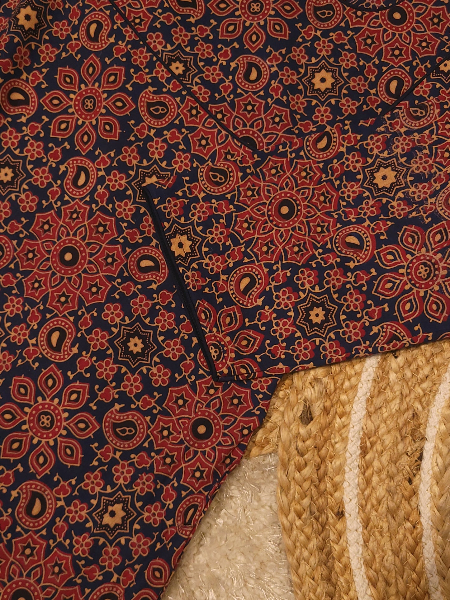 Cotton printed kurti with piping detailed yoke MBS-827 ** ready to dispatch**