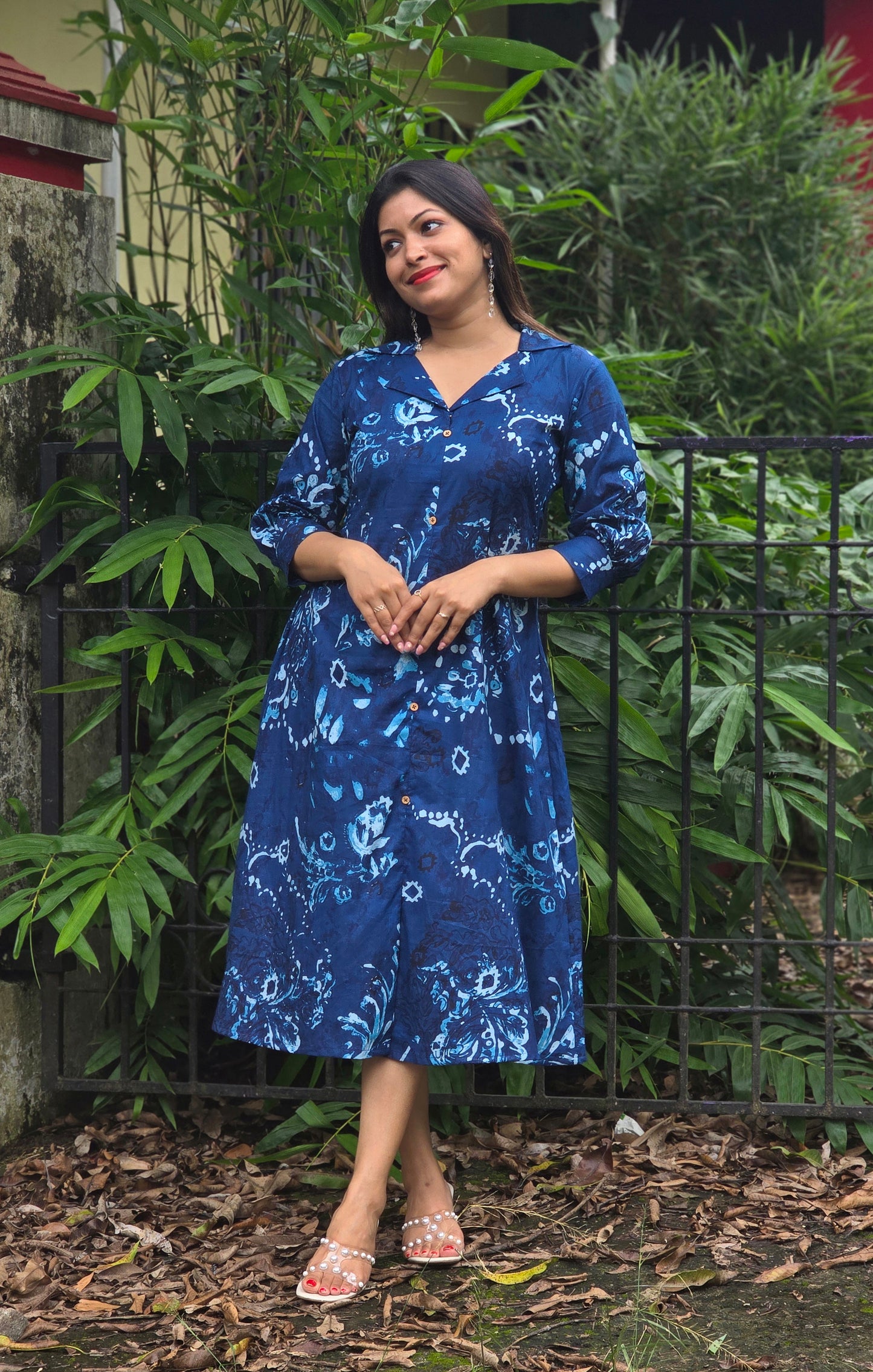 Blue printed cotton  kurti/dress MBS-669 **ready to dispatch**
