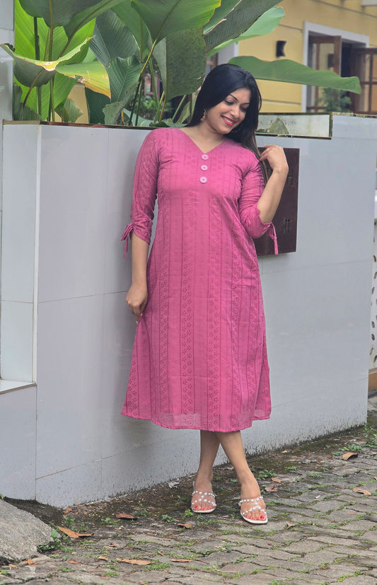 Pink hacoba kurti  MBS-672 **ready to dispatch**