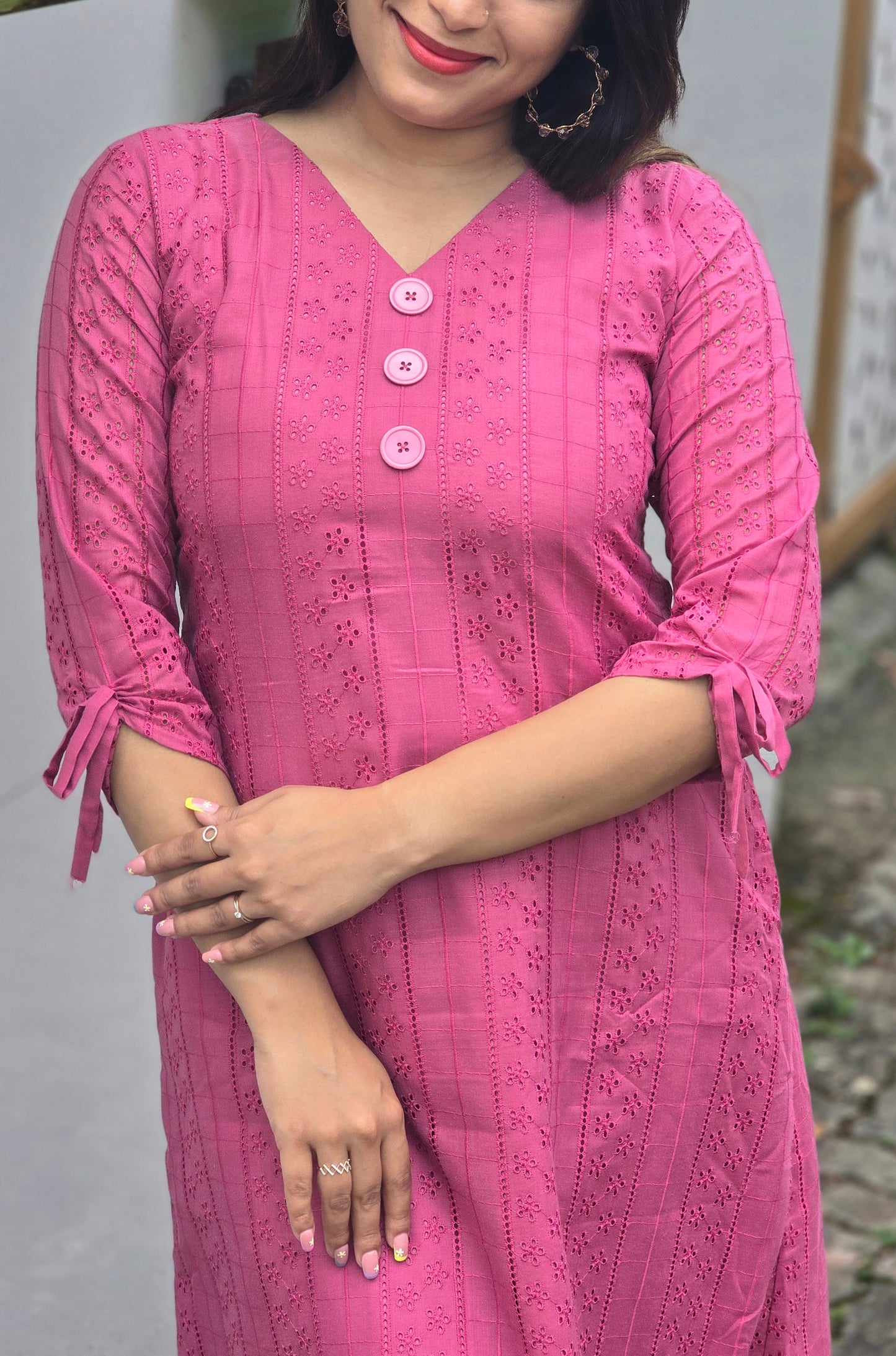 Pink hacoba kurti  MBS-672 **ready to dispatch**