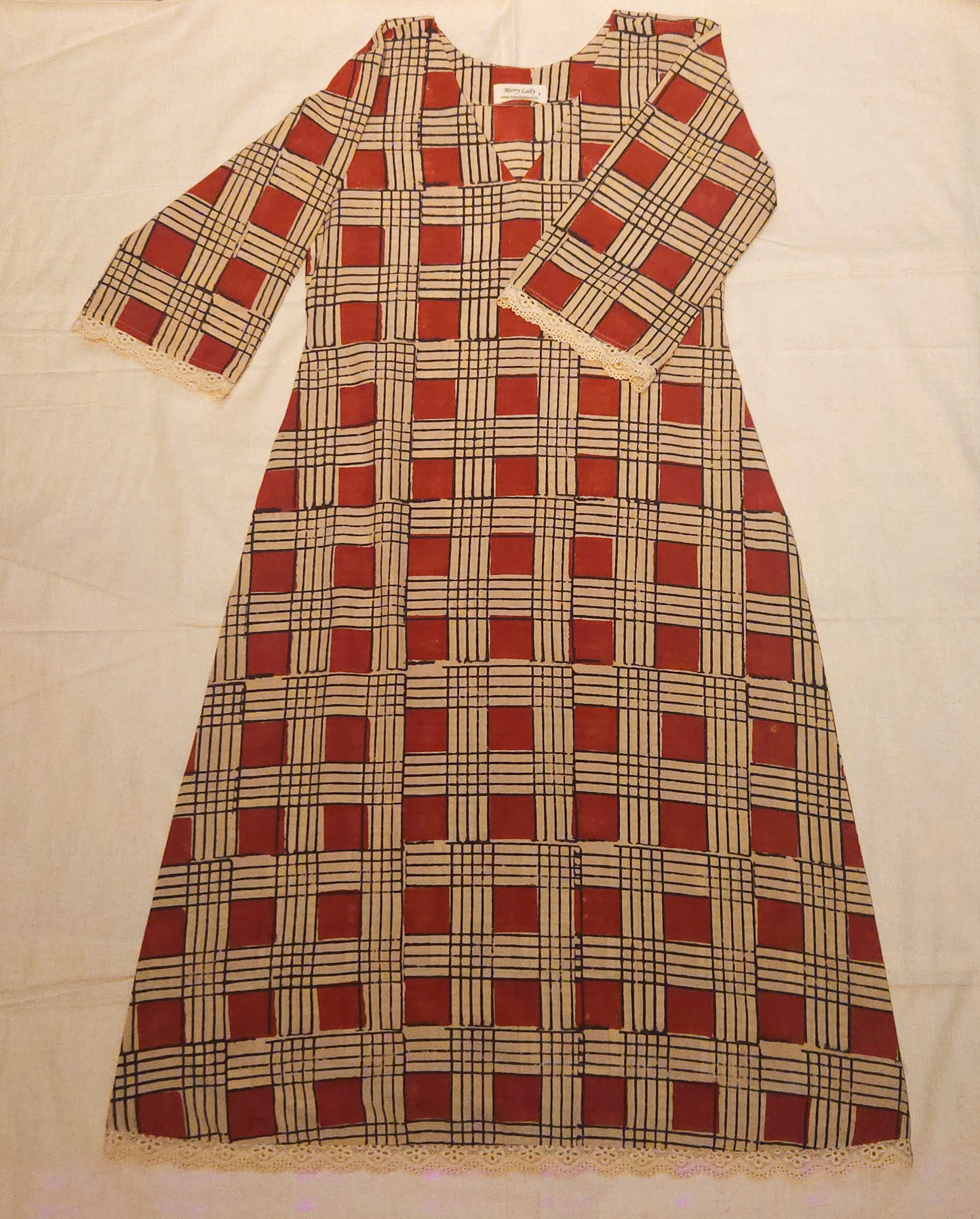 Block printed pure cotton checks kurti MBS-756 ***Ready to dispatch***