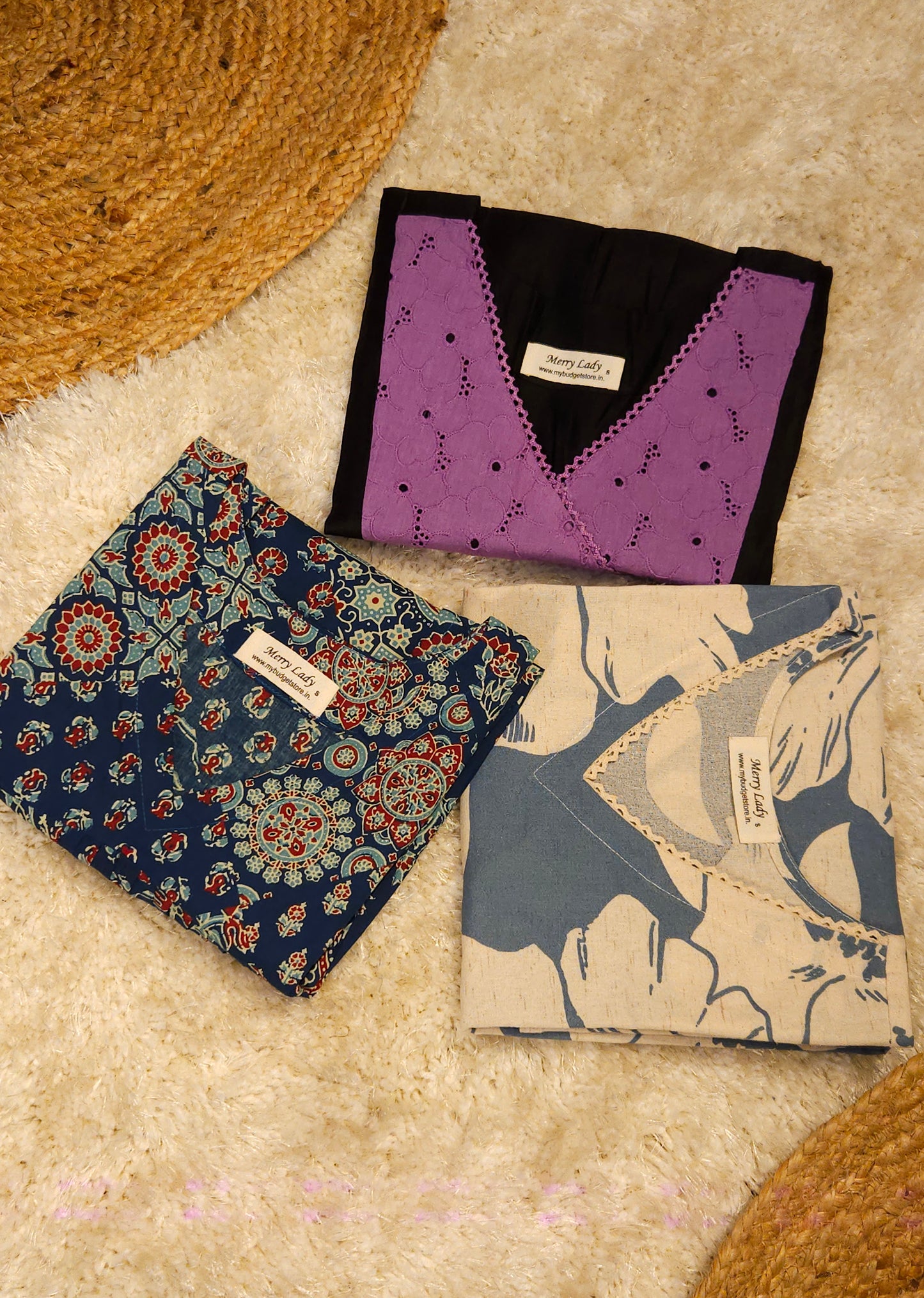 Casual indo western soft cotton tops ( pack of 3) MBS-777 ** Ready to dispatch **