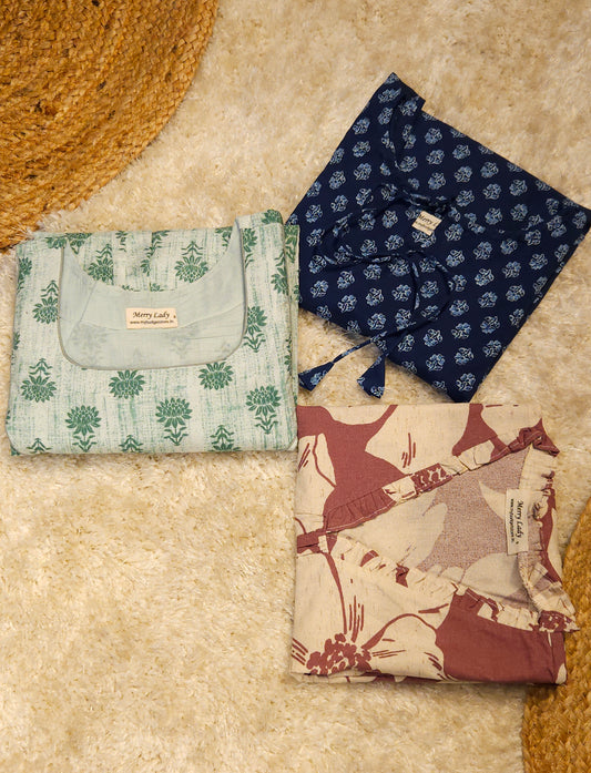 Casual indo western soft cotton tops ( pack of 3) MBS-778 ** Ready to dispatch **