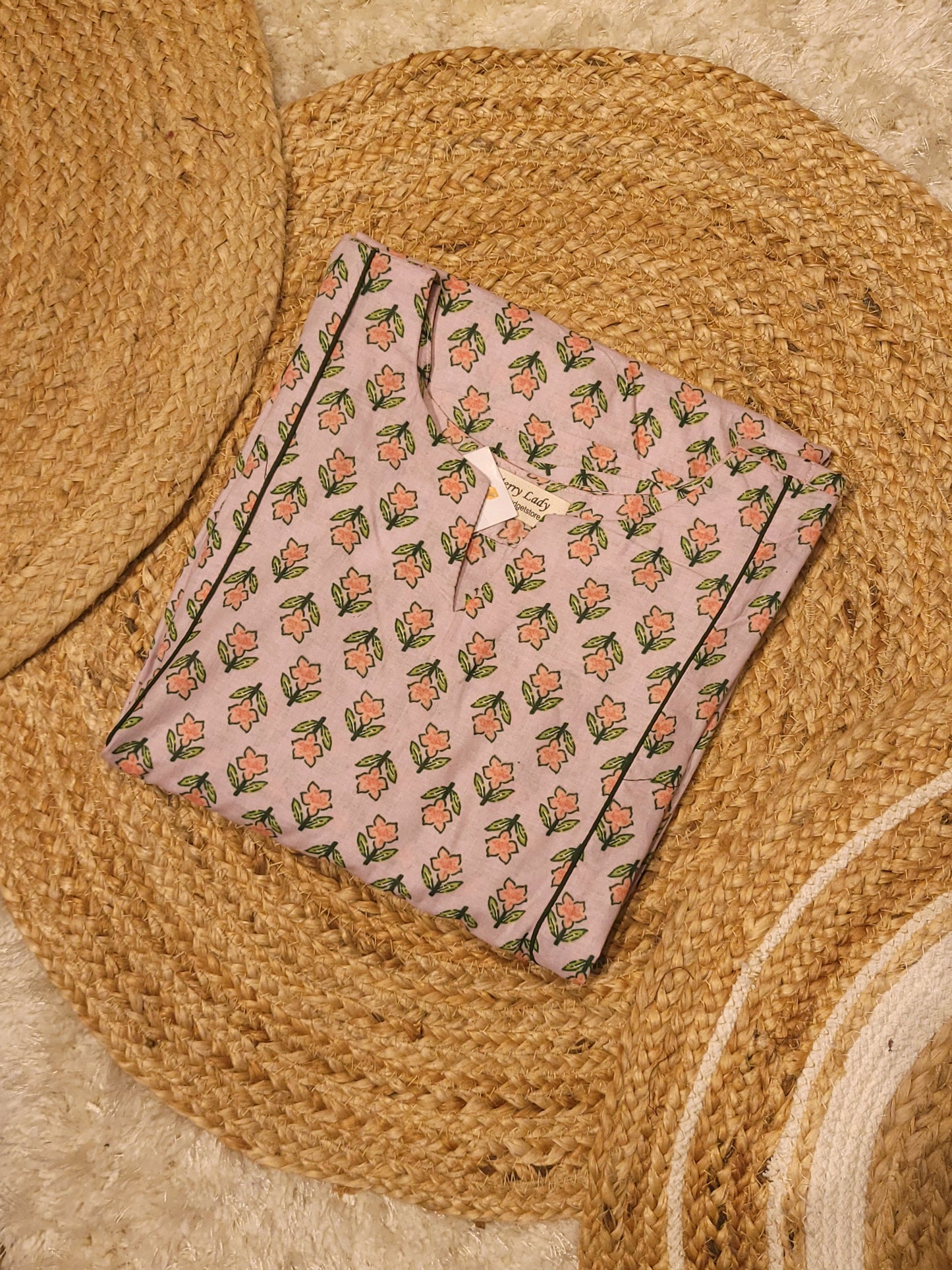 Floral printed cotton Aline kurti with side gathers MBS-813 ** ready to dispatch**