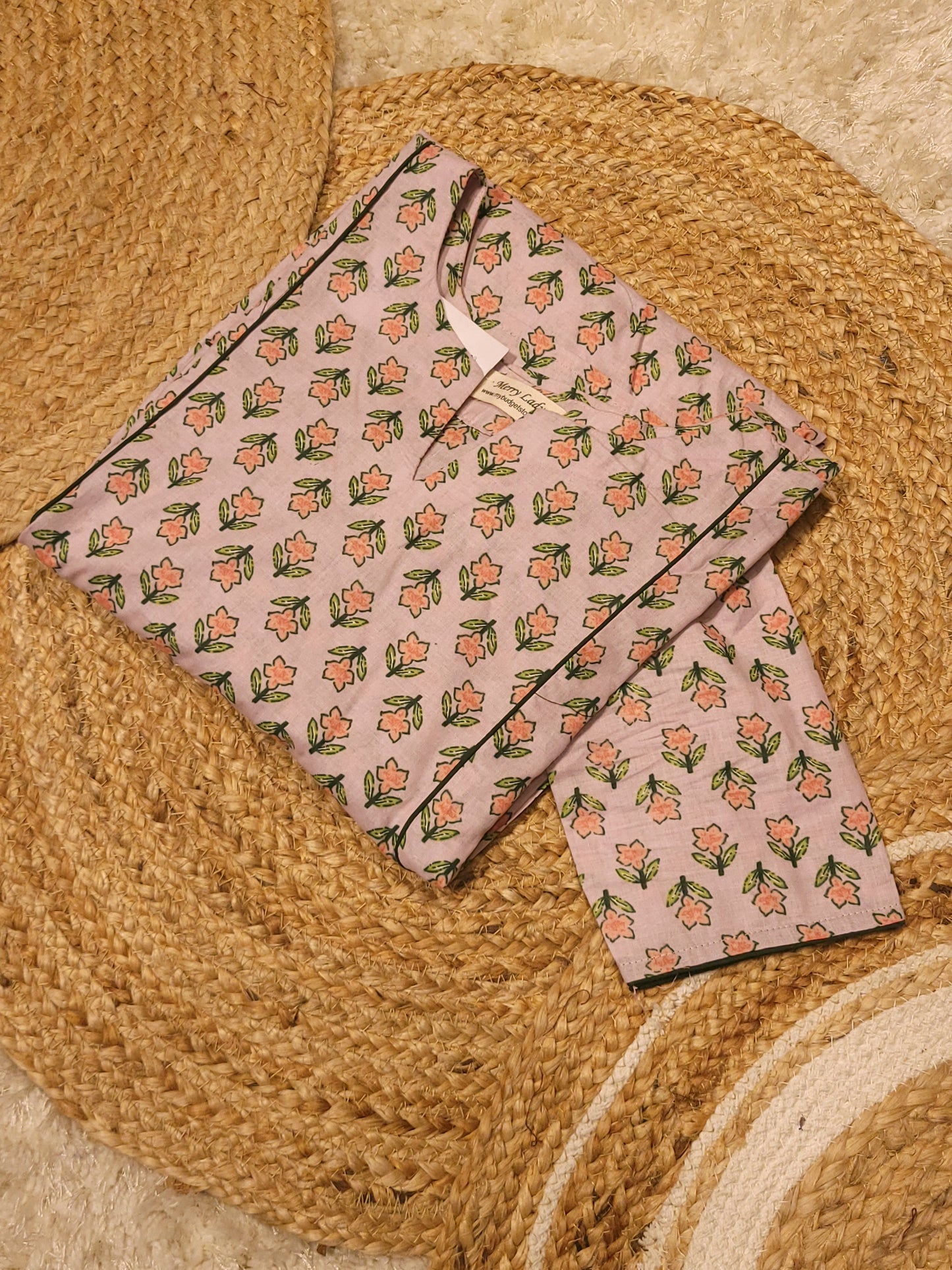 Floral printed cotton Aline kurti with side gathers MBS-813 ** ready to dispatch**