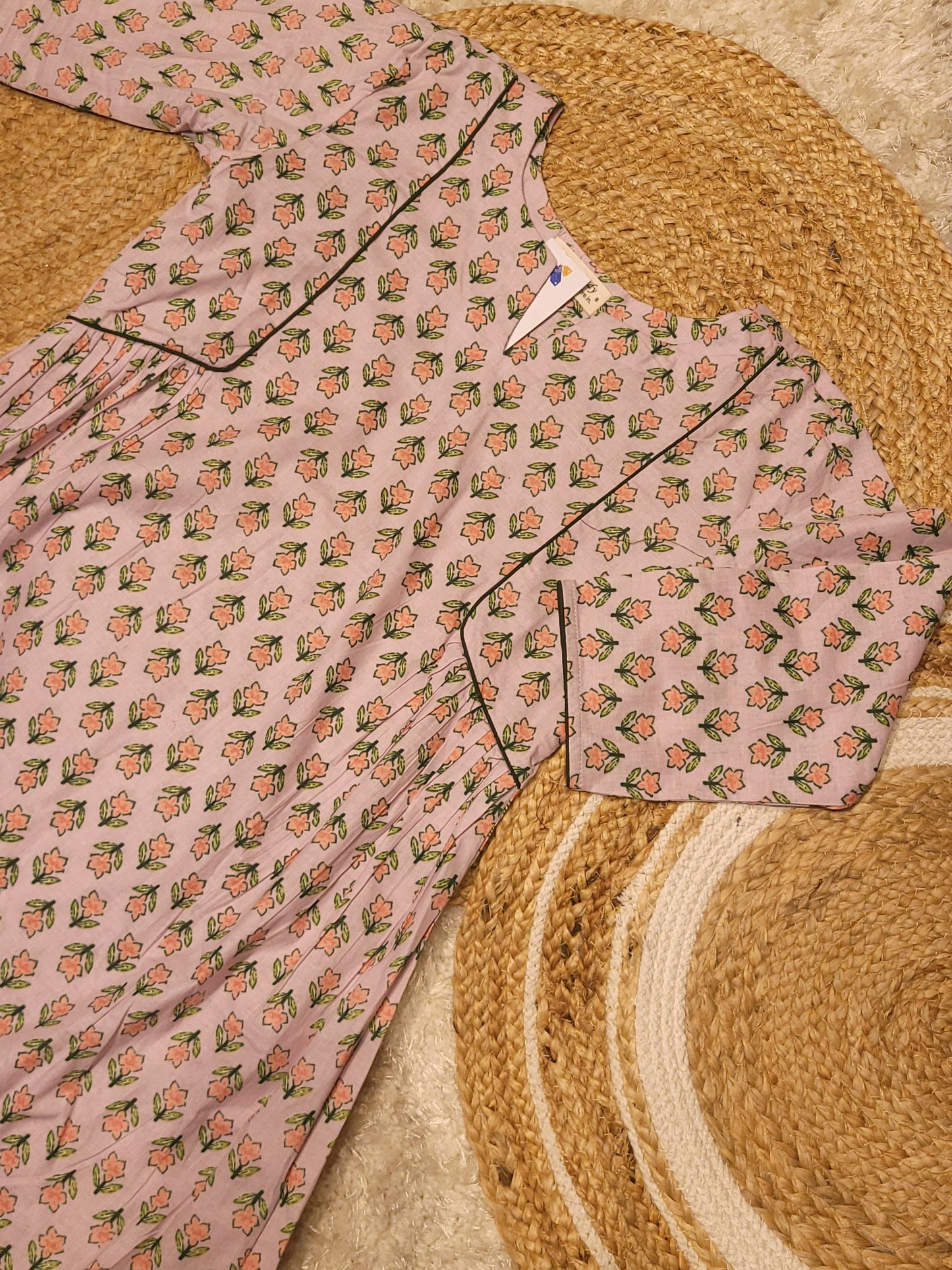 Floral printed cotton Aline kurti with side gathers MBS-813 ** ready to dispatch**