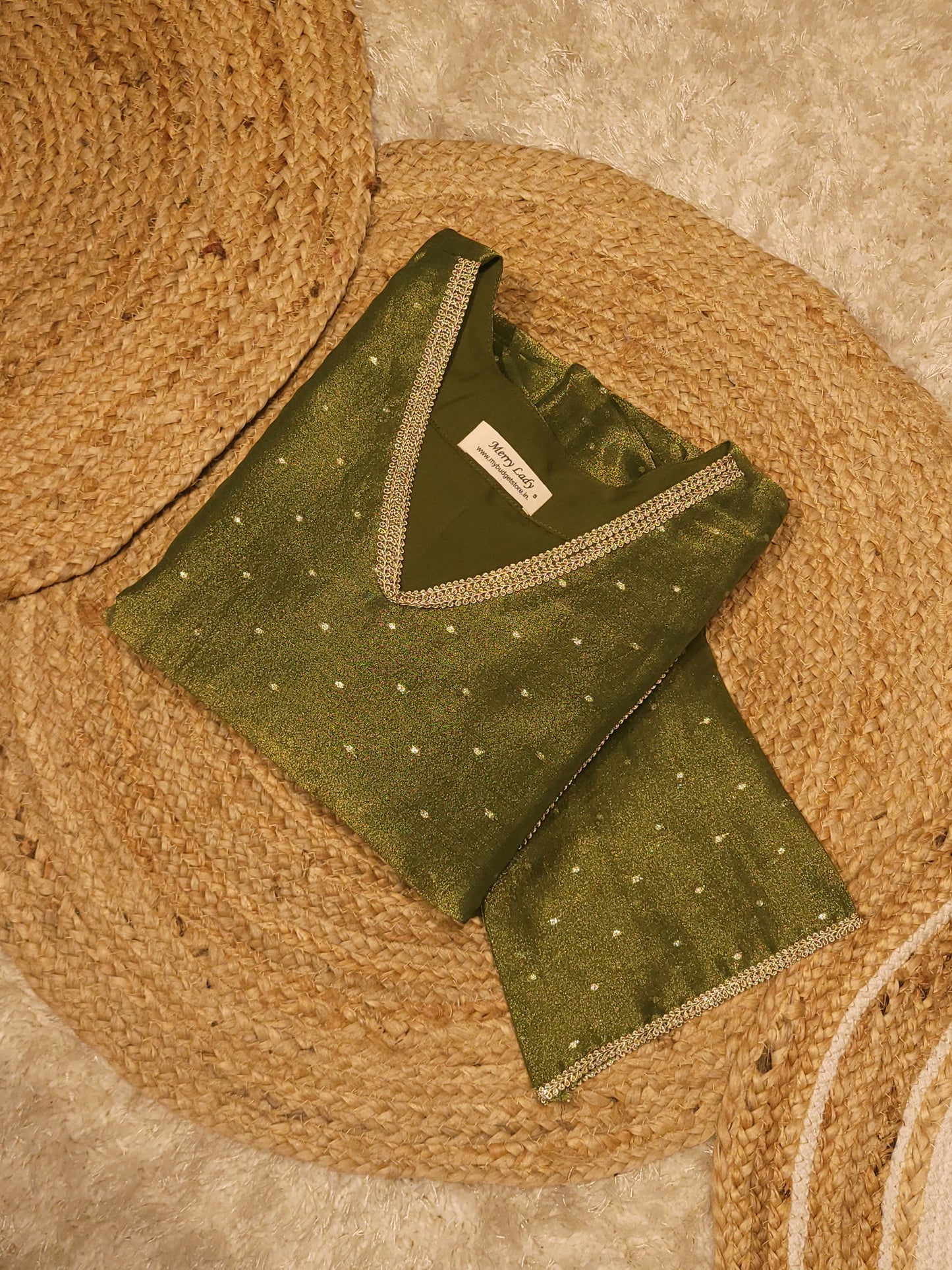 Pure muslin tissue butti designed Aline kurti with lace detailing and side gathers MBS-830 **ready to dispatch**