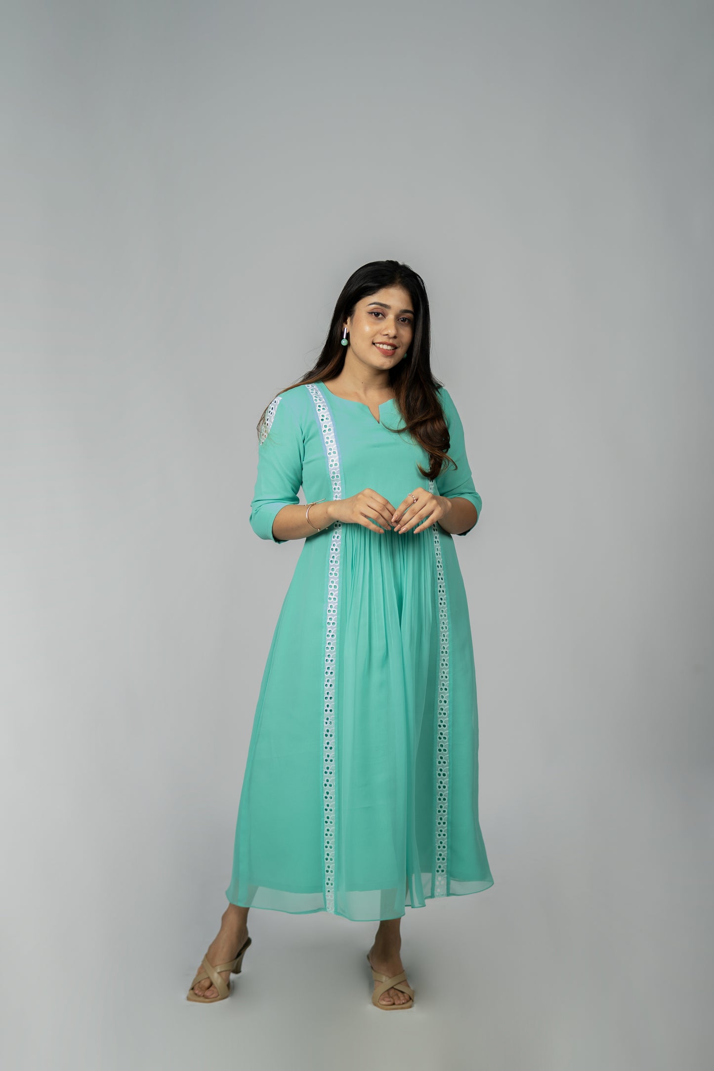 georgette kurti highlight with hacoba MBS- R145