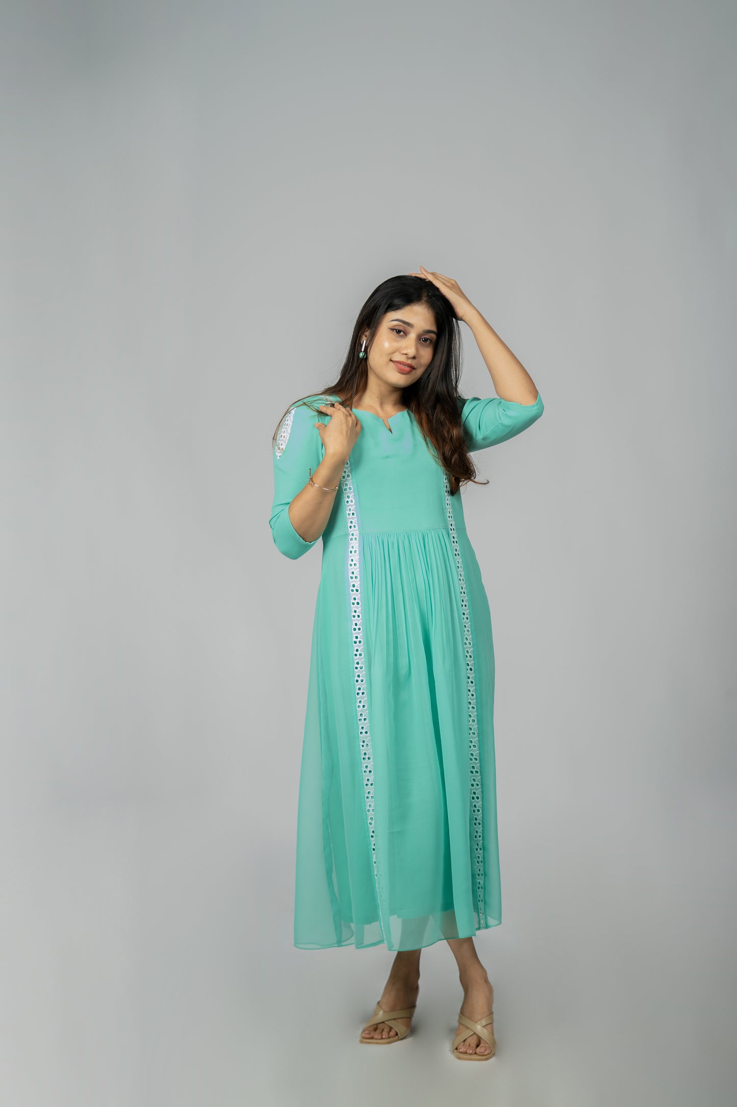 georgette kurti highlight with hacoba MBS- R145