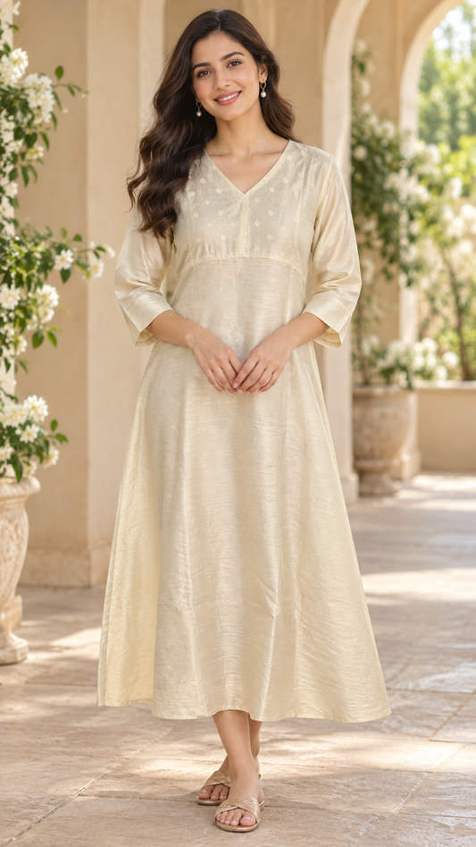 Soft tissue Aline lining kurti with self butta designed yoke MBS-1508 **last piece sale**