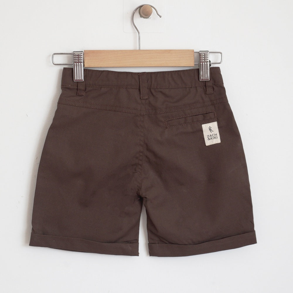 Kids Dark brown cotton shorts