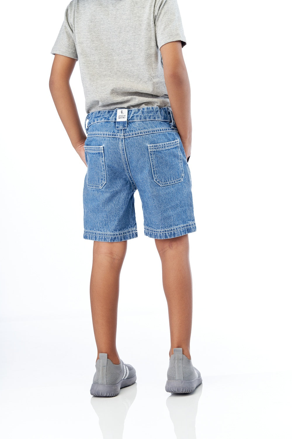 Kids Denim Shorts with Contrast Stitch Detailing