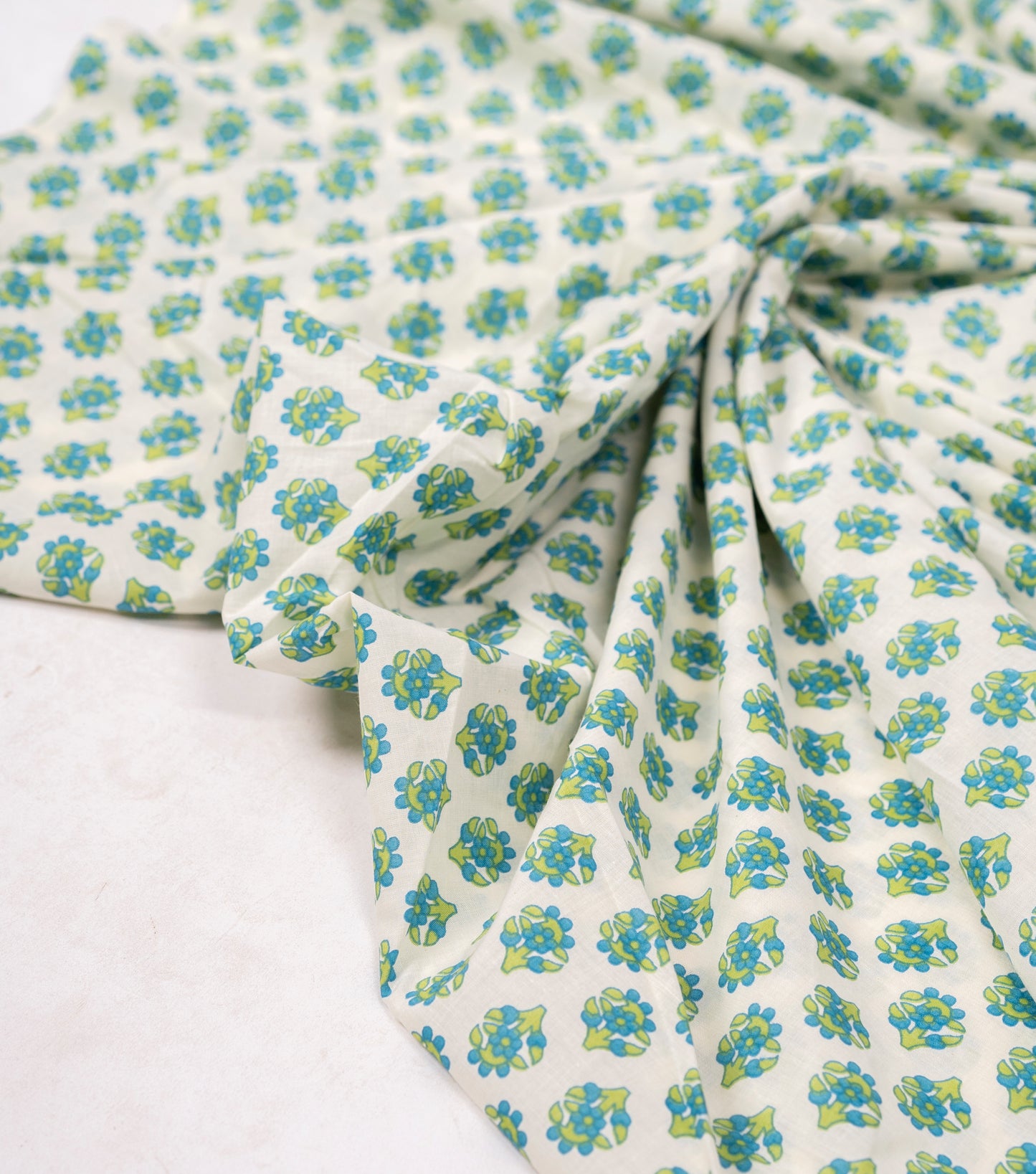 Floral printed soft cotton Jaipur fabric in green palette **ready to dispatch**