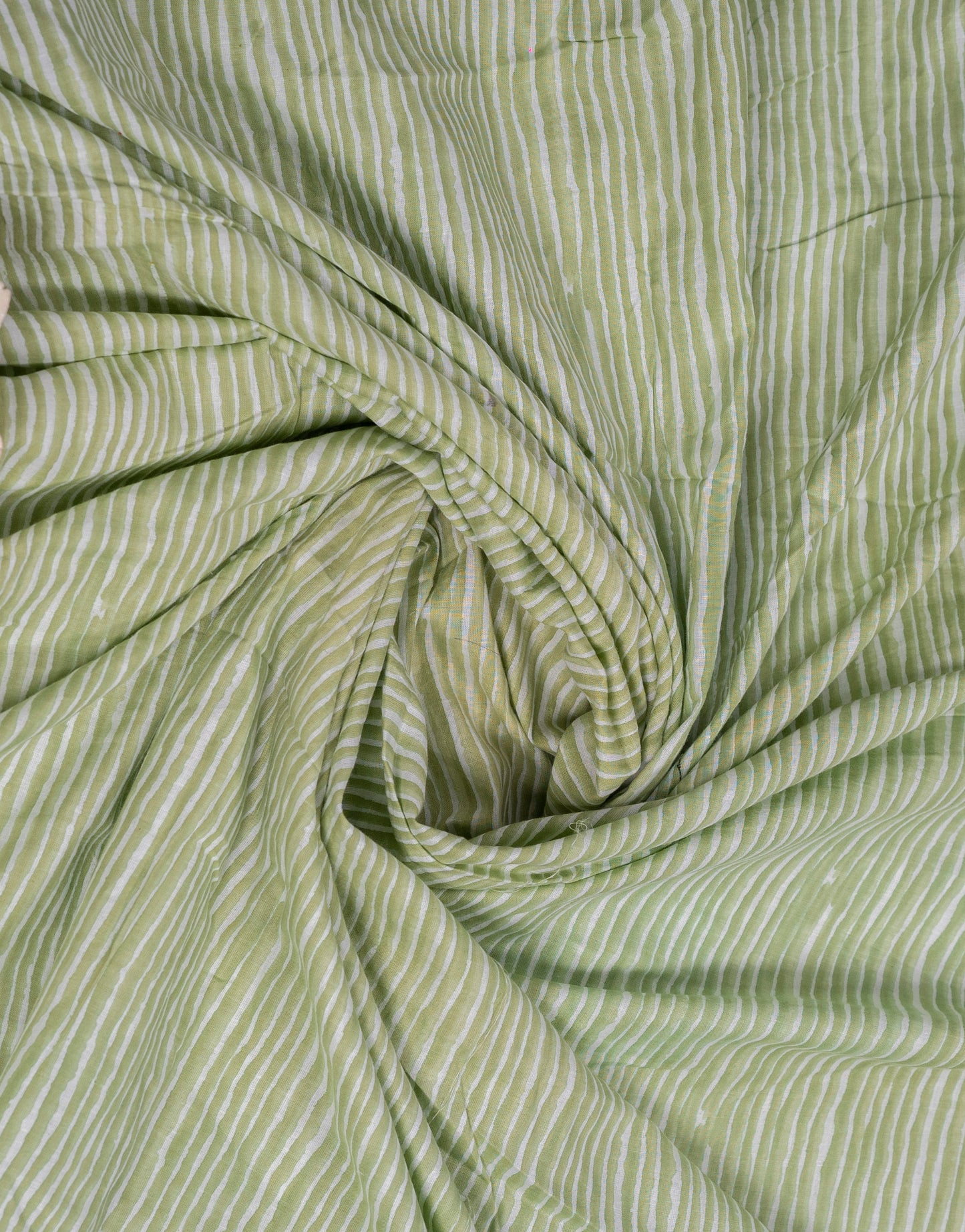 Multi stripped pure cotton fabric in green shade ** ready to dispatch**