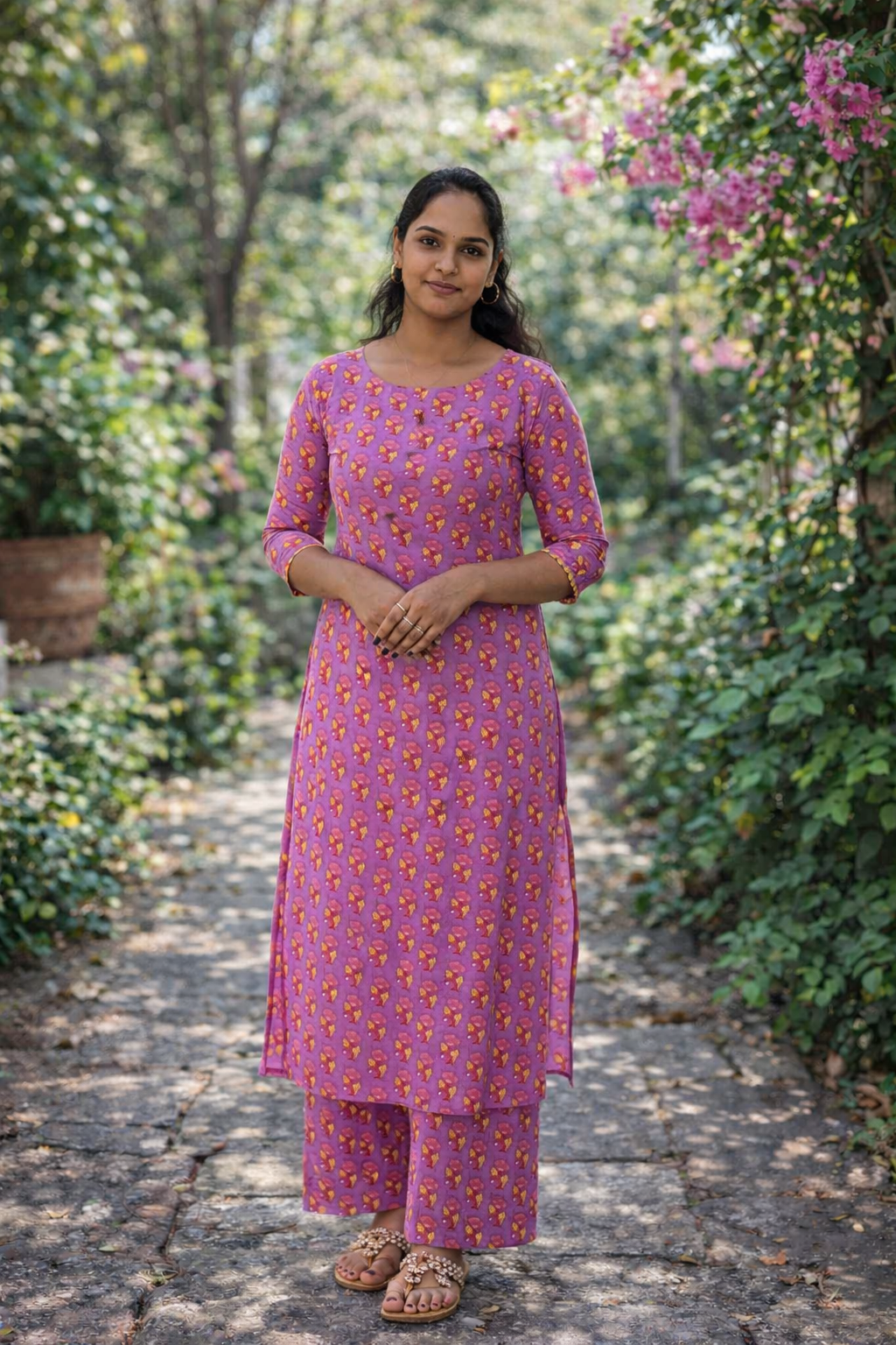 Cotton printed co-ord set in purple lilac shade MBS-809 ** ready to dispatch**