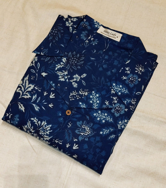 Blue printed cotton  kurti/dress MBS-764 **ready to dispatch**