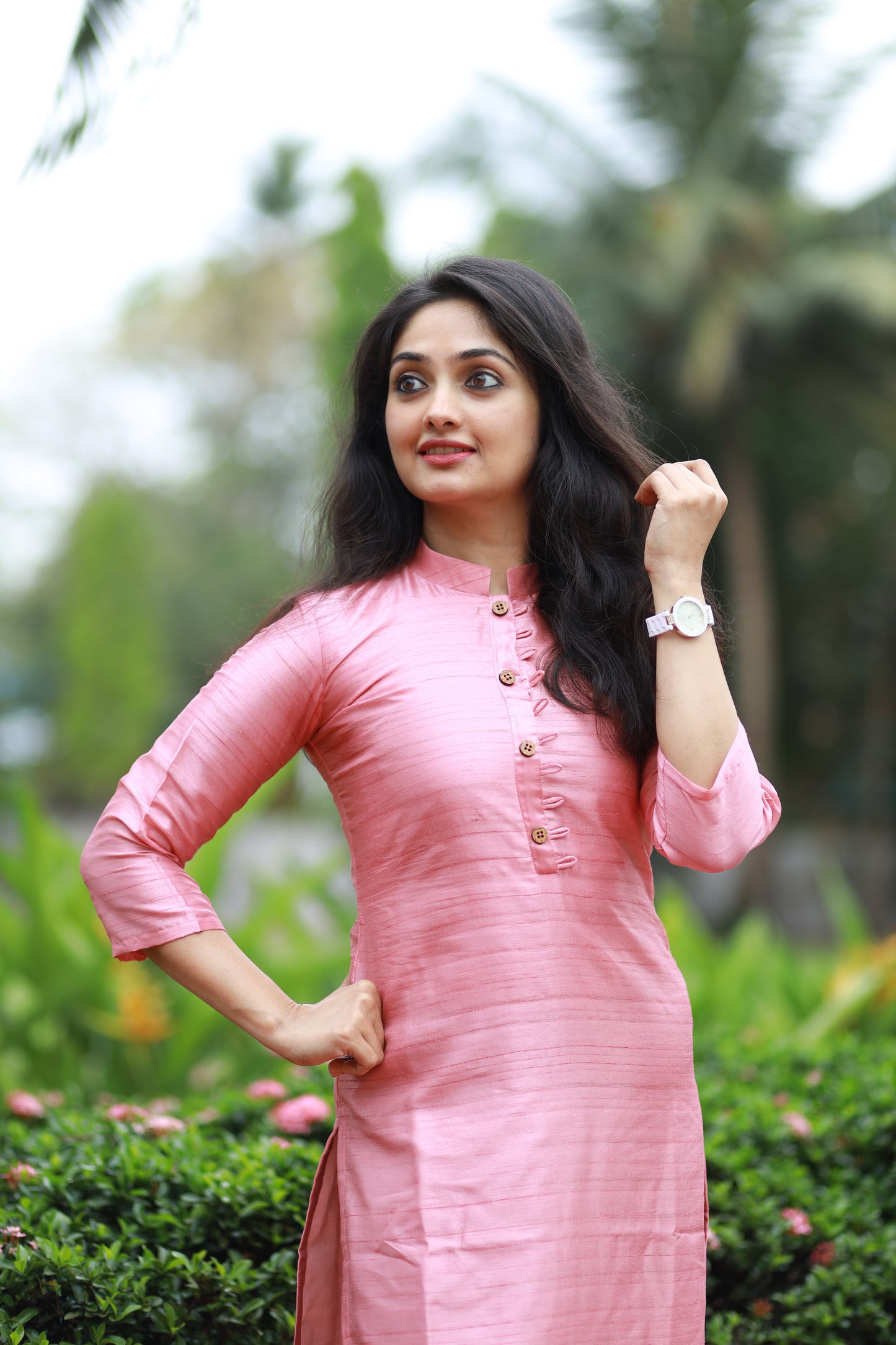 Pastel pink shaded nyra silk kurti with cotton lining **Ready to dispatch**